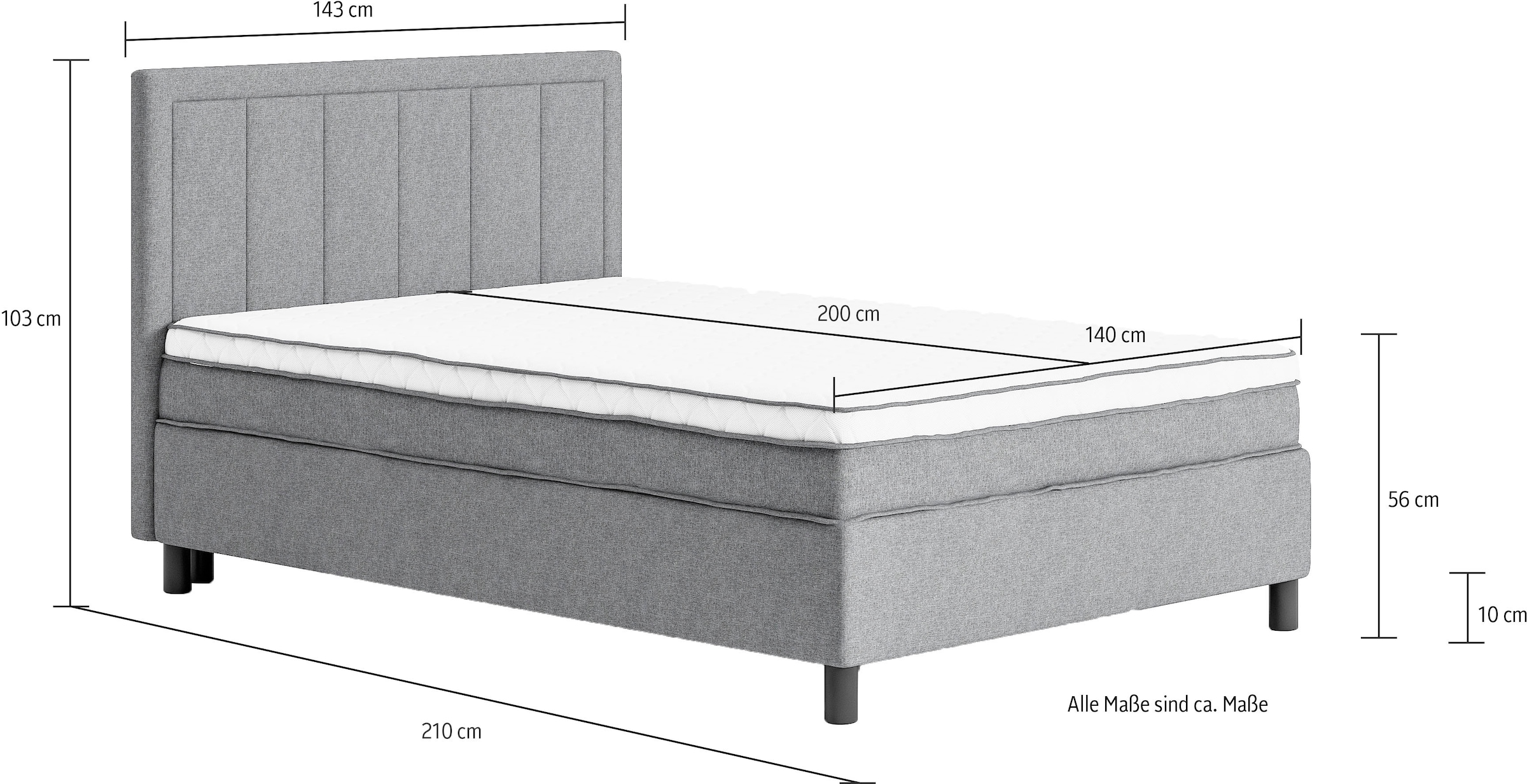 ATLANTIC home collection Boxbett »Serenity«, wahlweise mit Matratze