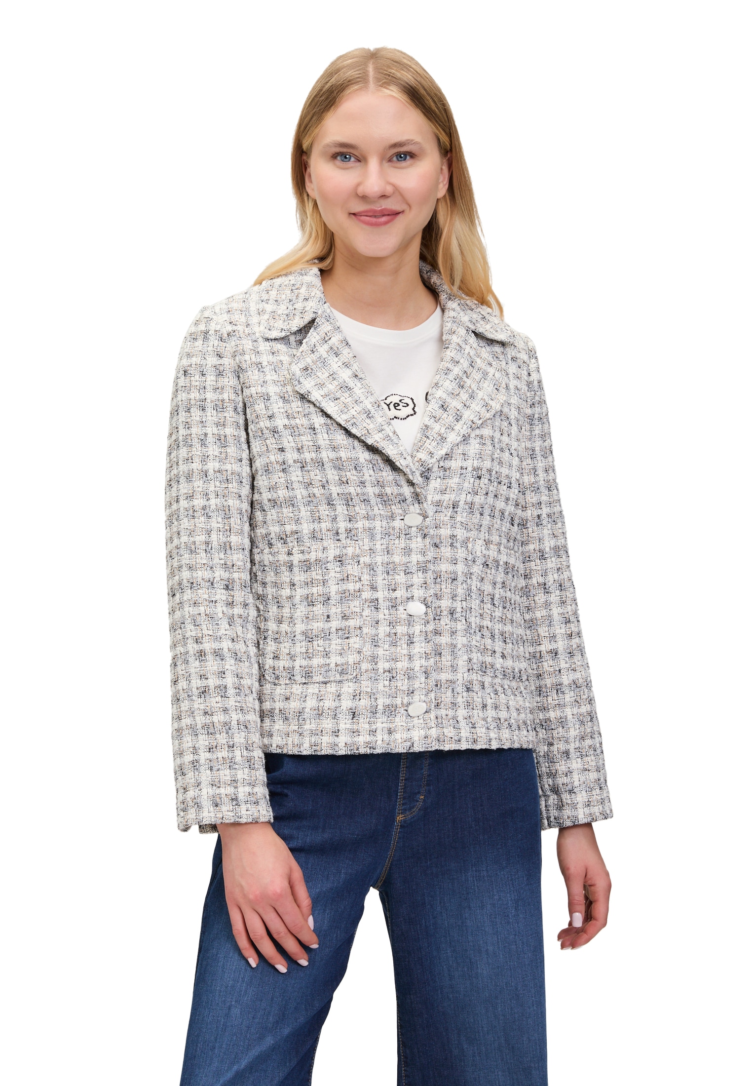Cartoon Jackenblazer "Cartoon Tweedblazer mit aufgesetzten Taschen" günstig online kaufen
