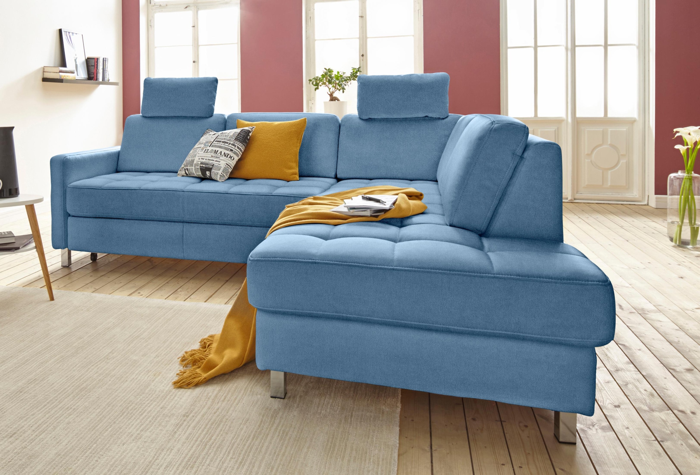 sit&more Ecksofa "Pablo L-Form" wahlweise mit Schlaffunktion und Bettkasten