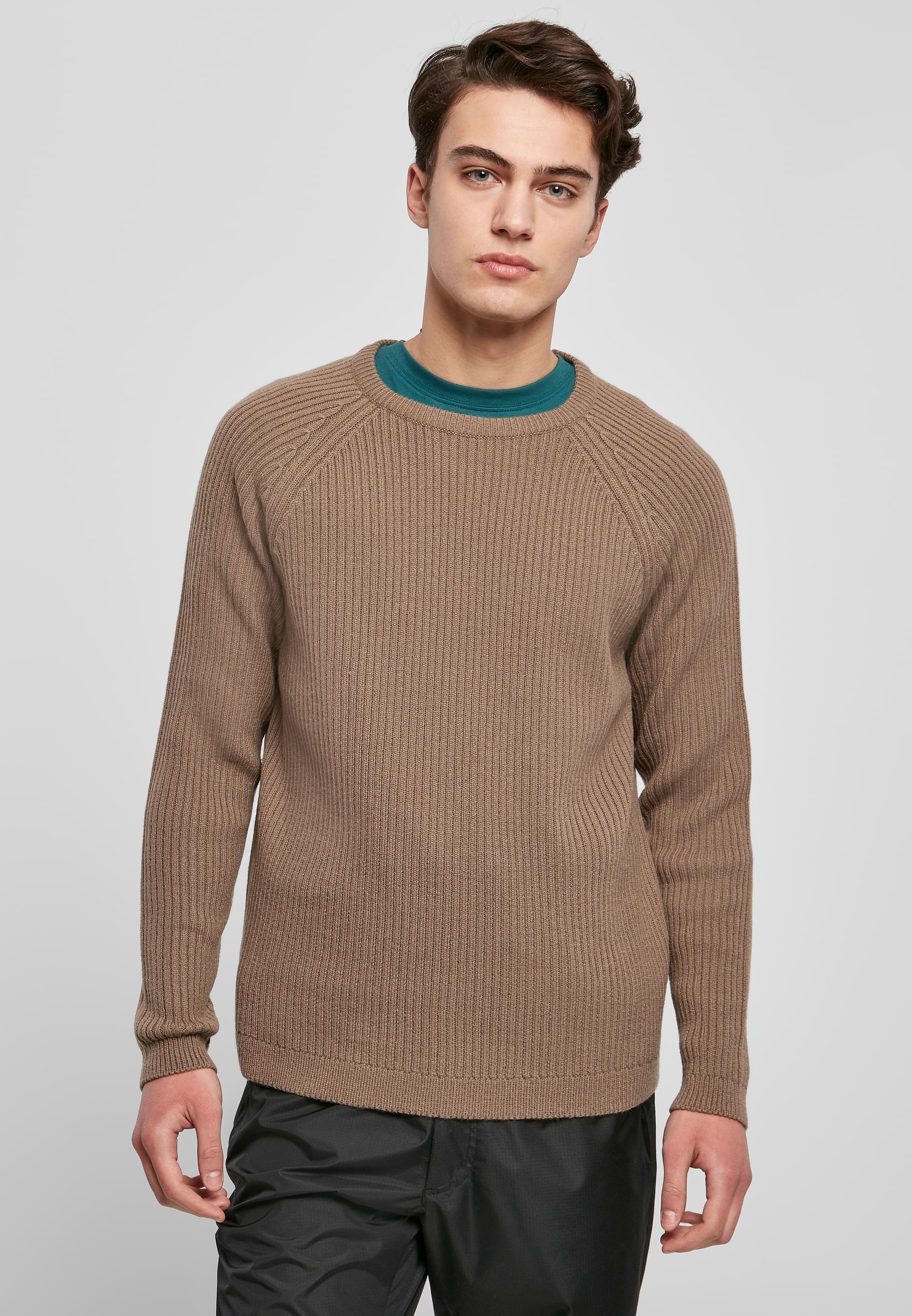 URBAN CLASSICS Rundhalspullover »Urban Classics Herren Ribbed Raglan Sweater«, (1 tlg.)