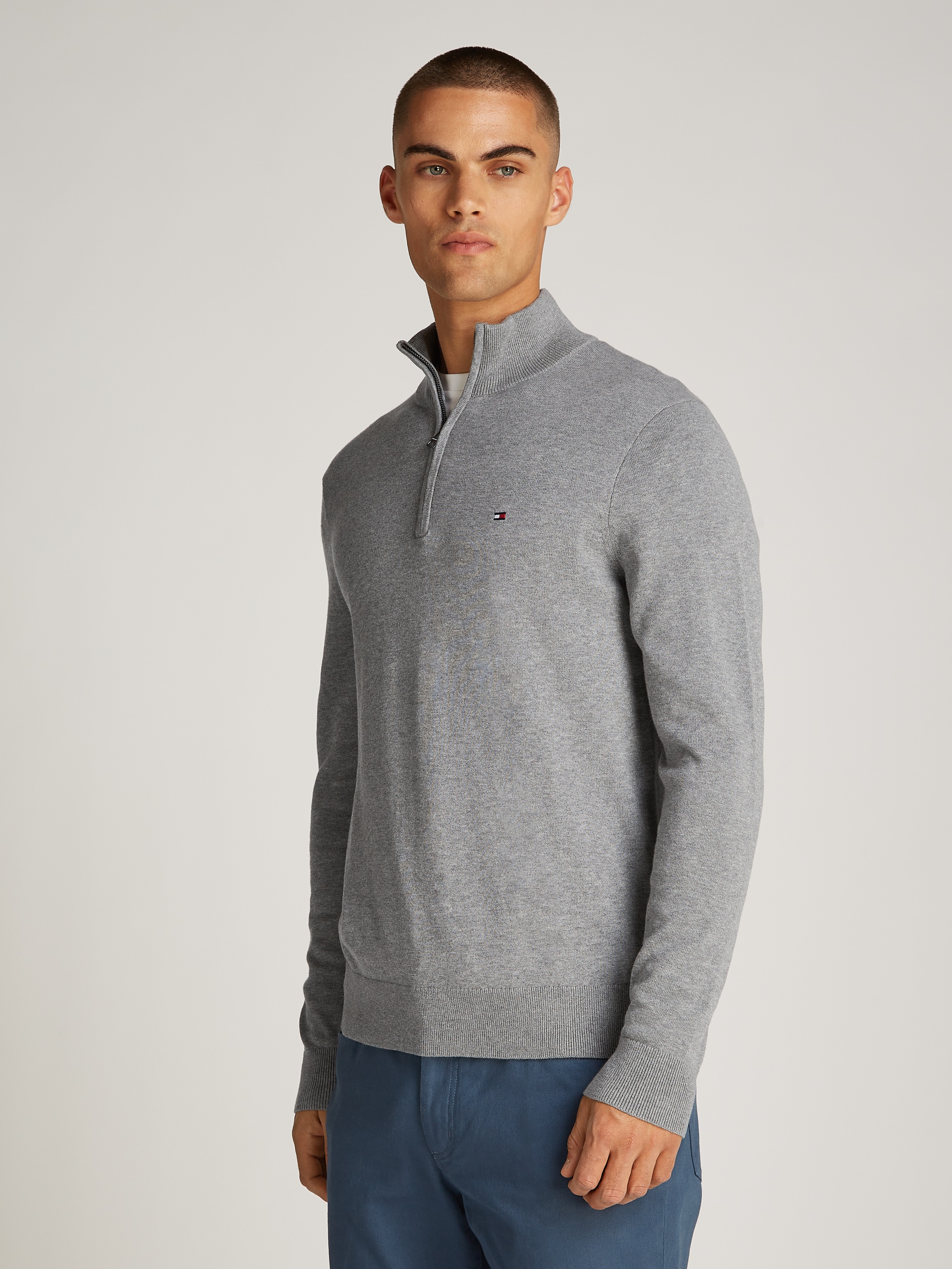 Tommy Hilfiger "ESSENTIAL COTTON ZIP MOCK" günstig online kaufen