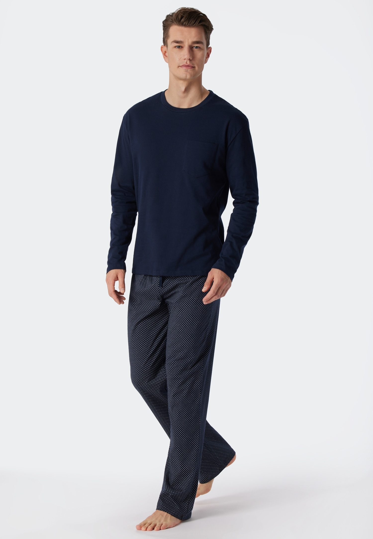 Schiesser Pyjama ""Ebony"", (2 tlg.), mit rundem Halsausschnitt günstig online kaufen