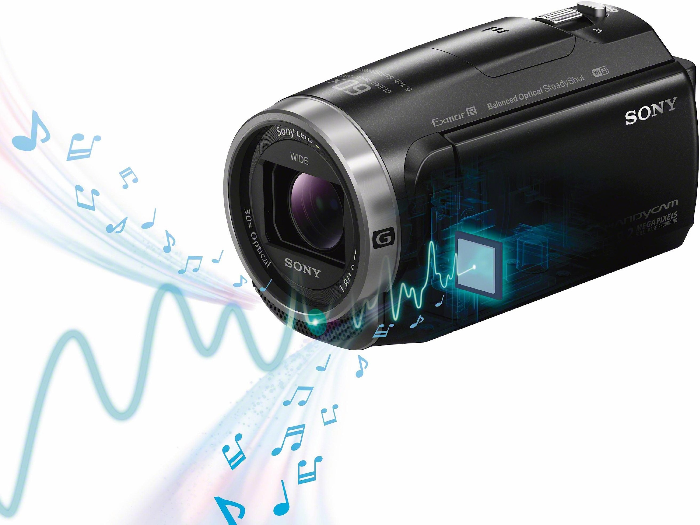 Sony Camcorder »HDR-CX625B«, Full HD, NFC-WLAN (Wi-Fi), 30 fachx opt. Zoom, 26,8mm Weitwinkel