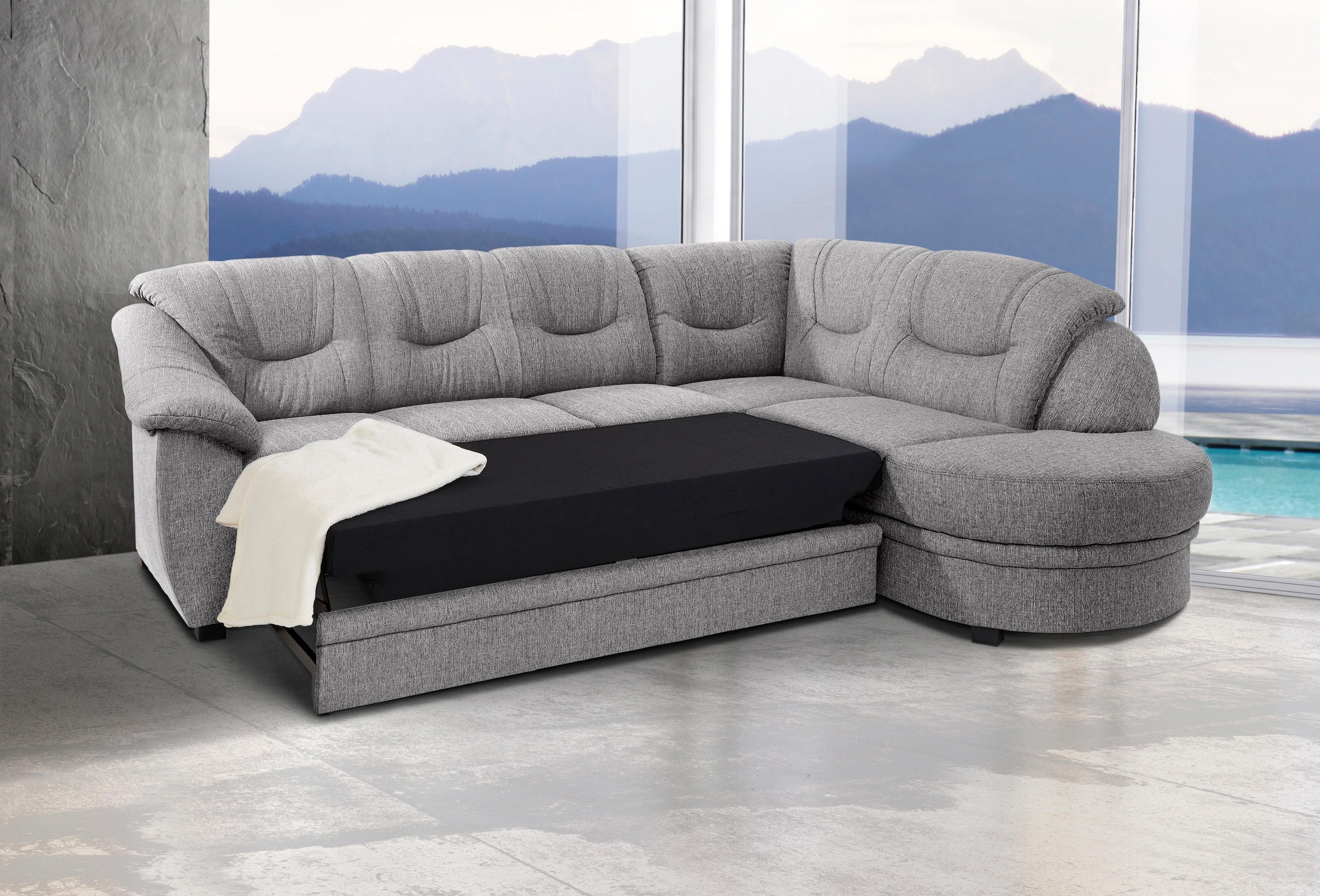 sit&more Ecksofa "Savoni L-Form", wahlweise mit Bettfunktion