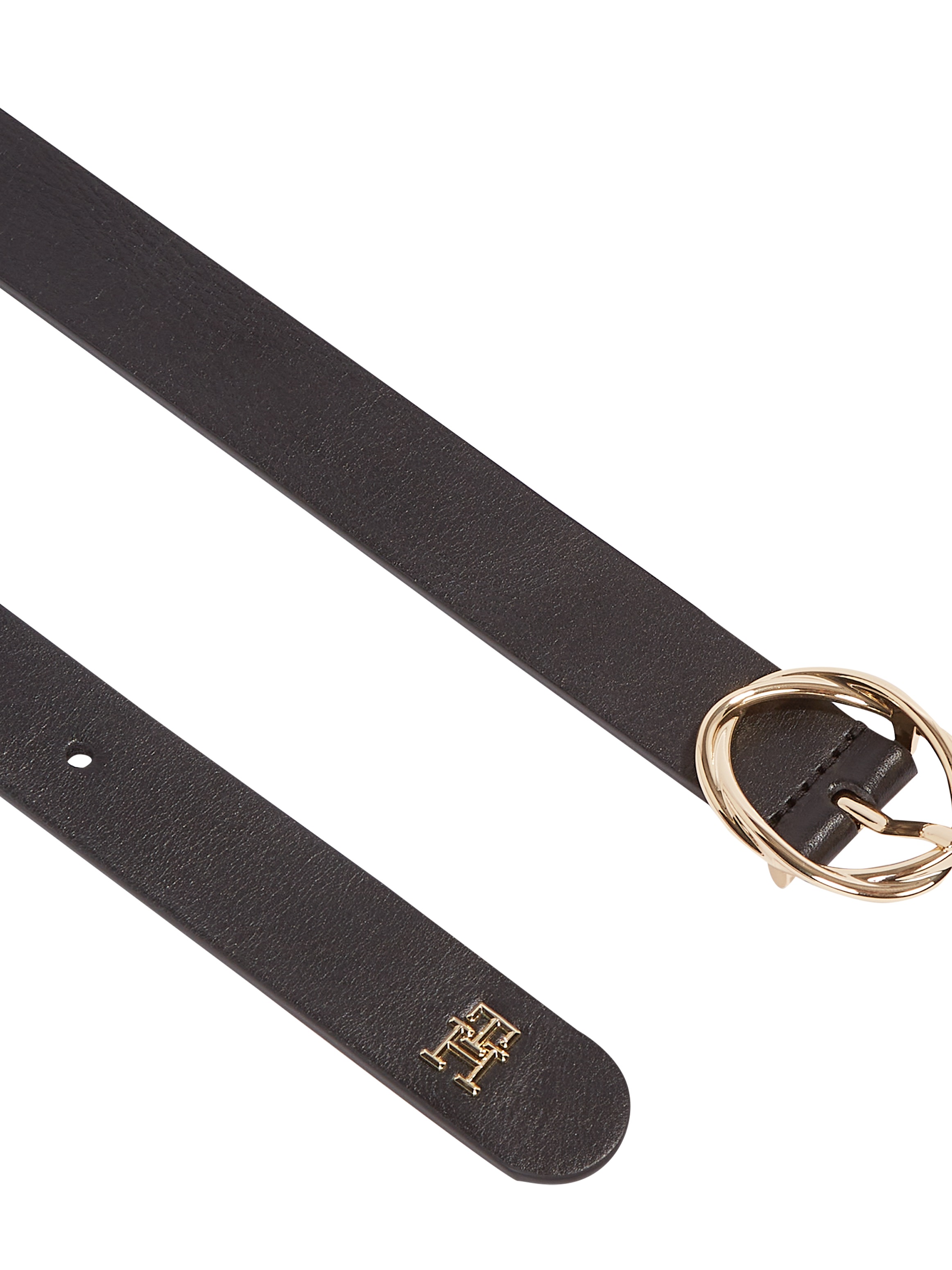 Thumbnail - Tommy Hilfiger Ledergürtel "TH CHIC 2.5 cm breit" ovale Einfachdornschließe, Logoemblem am Gürtelende