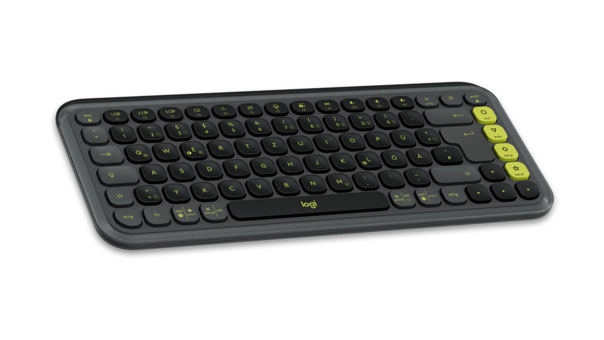 Logitech Gaming-Tastatur »POP ICON KEYS - GRAPHITE - DEU - CENTRAL-419«, Hergestellt aus recyceltem Kunststoff