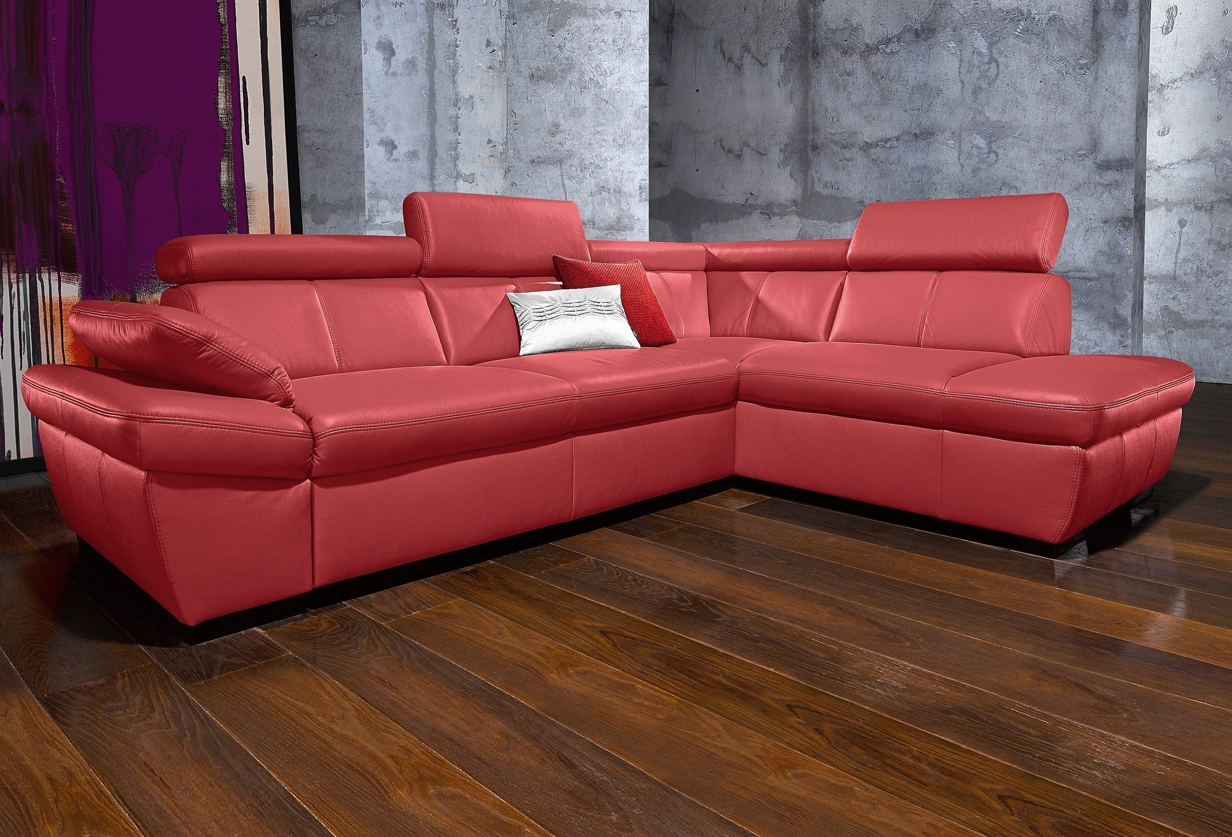 exxpo - sofa fashion Ecksofa »Salerno, L-Form«, inkl. Kopf- und Armteilverstellung, wahlweise mit Bettfunktion