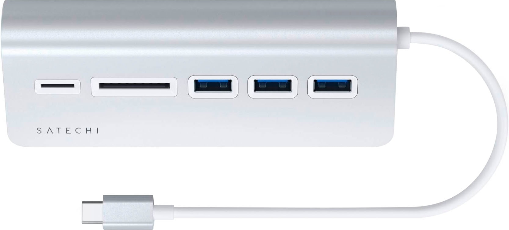 Satechi USB-Adapter »Type-C Aluminum USB Hub & Card Reader«, USB 3.0 Typ A zu USB Typ C