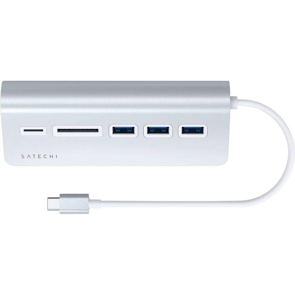 Satechi USB-Adapter »Type-C Aluminum USB Hub & Card Reader«, USB 3.0 Typ A zu USB Typ C