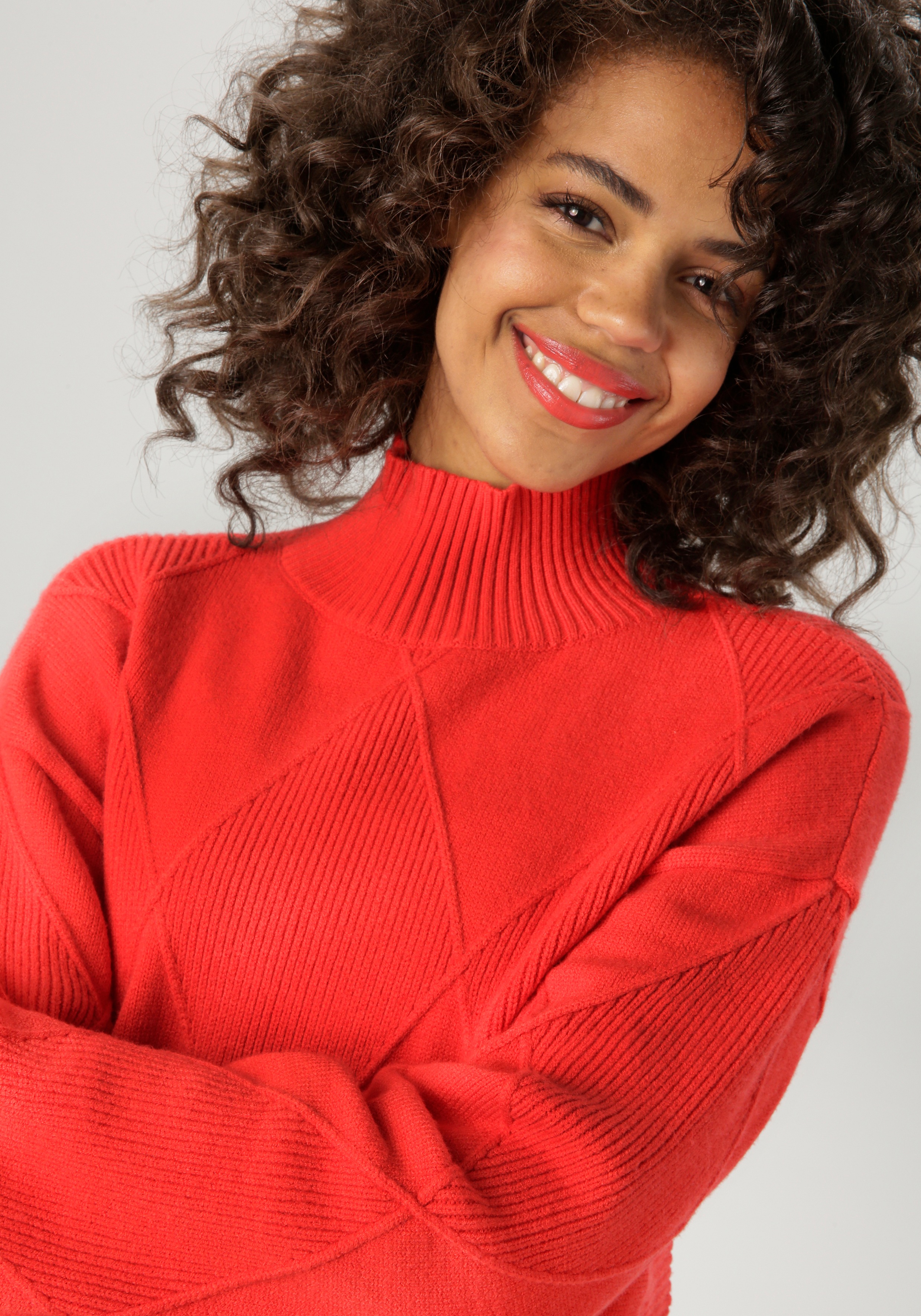 Thumbnail - Aniston CASUAL Strickpullover im trendigen Rauten-Muster - NEUE KOLLEKTION