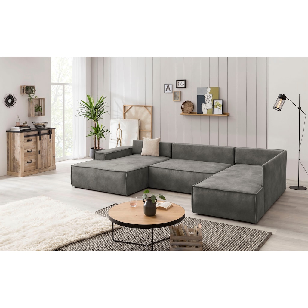 Home affaire Wohnlandschaft »SHERWOOD XXL 329 cm Schlafsofa, U-Form«