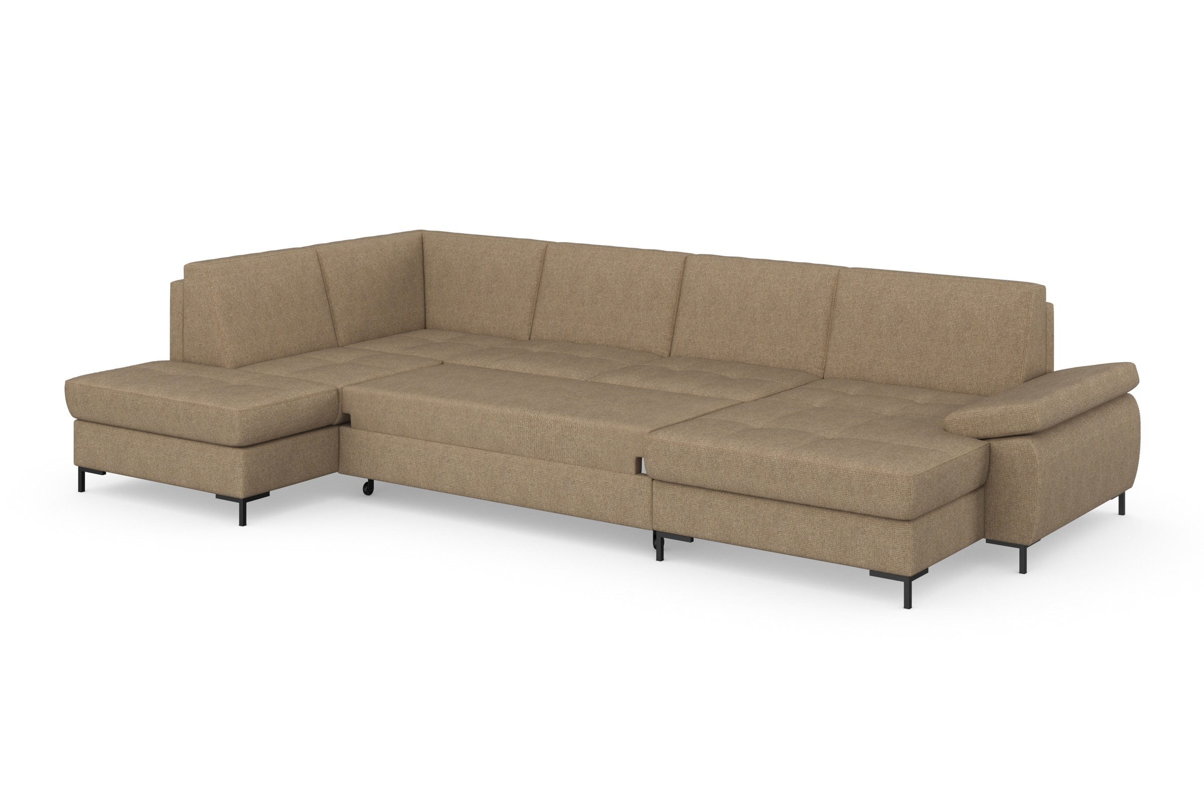 DOMO collection Wohnlandschaft »Capelo U-Form«, mit Armteilverstellung, wahlweise mit Bettfunktion, Federkern