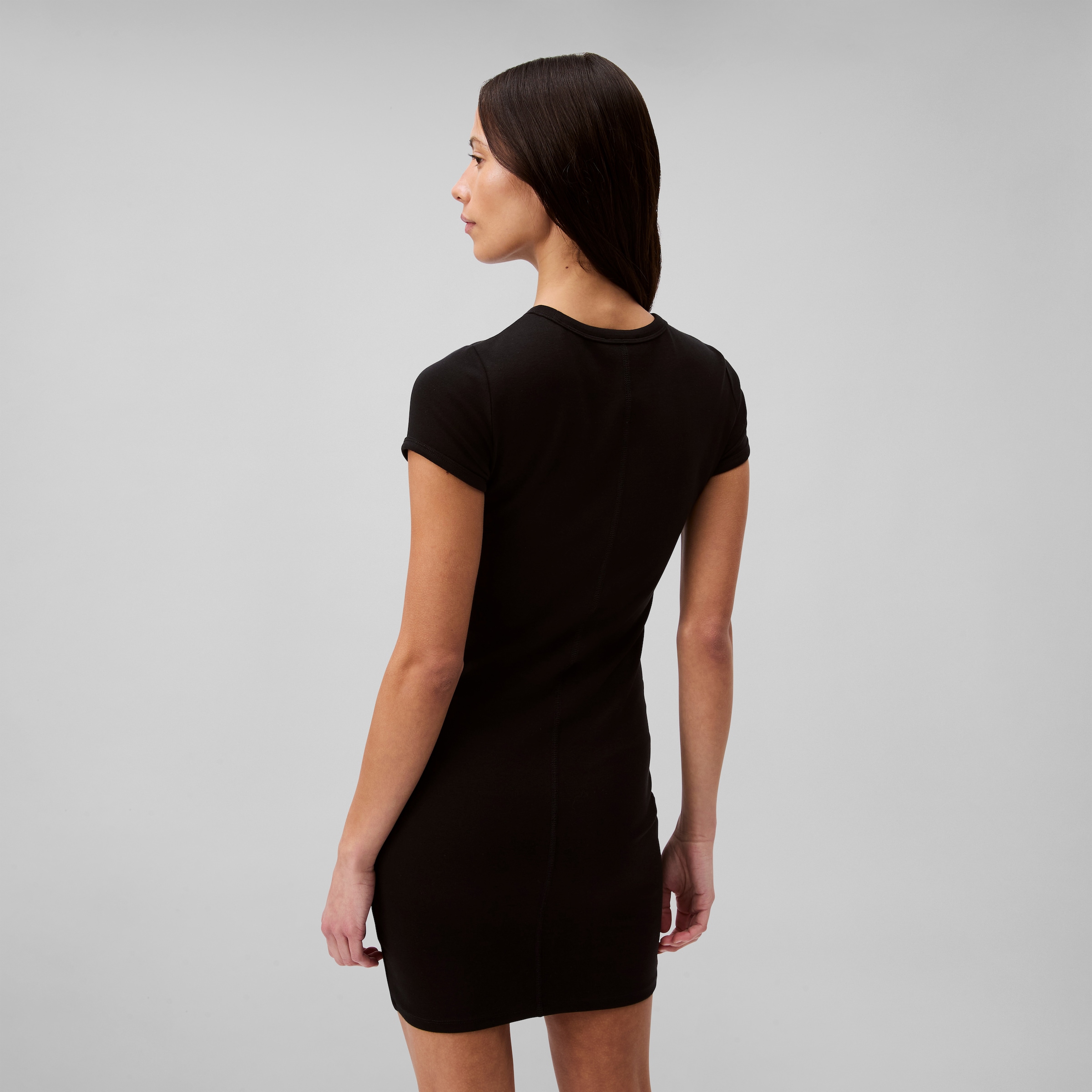 Calvin Klein Jeans Jerseykleid »SS CTN CNTR 1X1 RB S«, Mit Rundhalsausschnitt