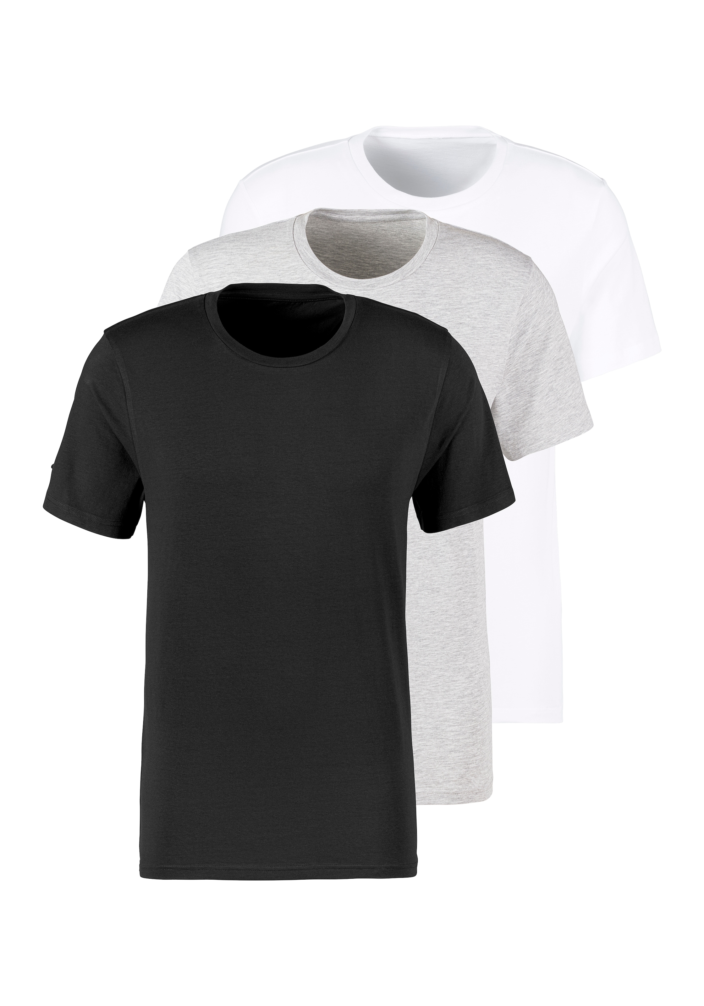 Bruno Banani T-Shirt Packung, 3 Stk. mit Rundhals-Ausschnitt günstig online kaufen