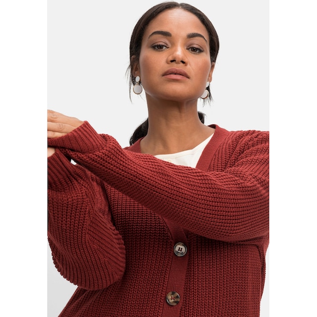 sheego by Joe Browns Cardigan »Große Größen«, mit Kreuzstich-Details im  Rücken für bestellen | BAUR