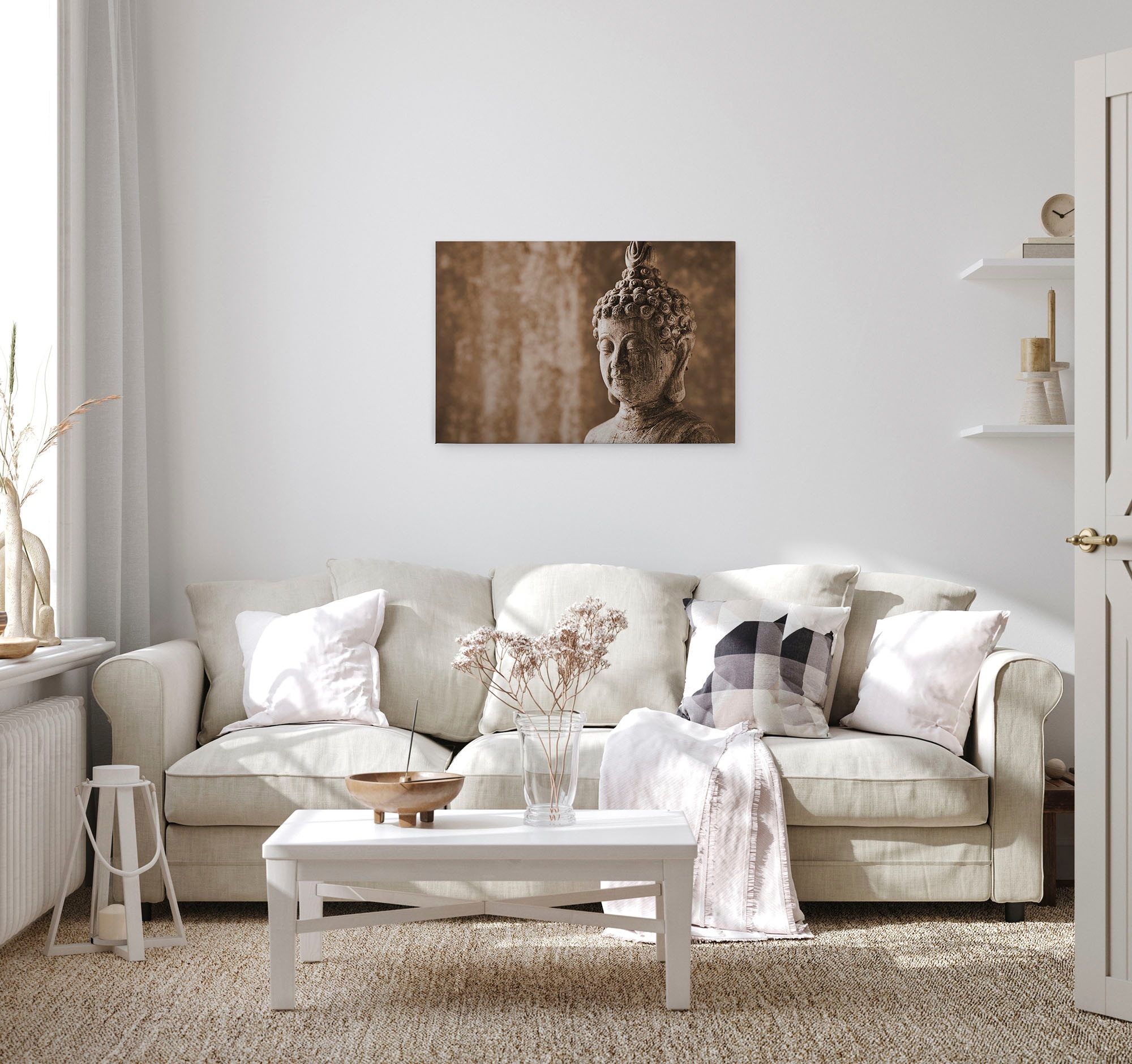 A.S. Création Leinwandbild »Asian Culture«, Kunst-Gemälde-Kinder, (1 St.), Asiatisch Buddha Relax Keilrahmen Entspannung Leinwand-Bild Wohnzimmer