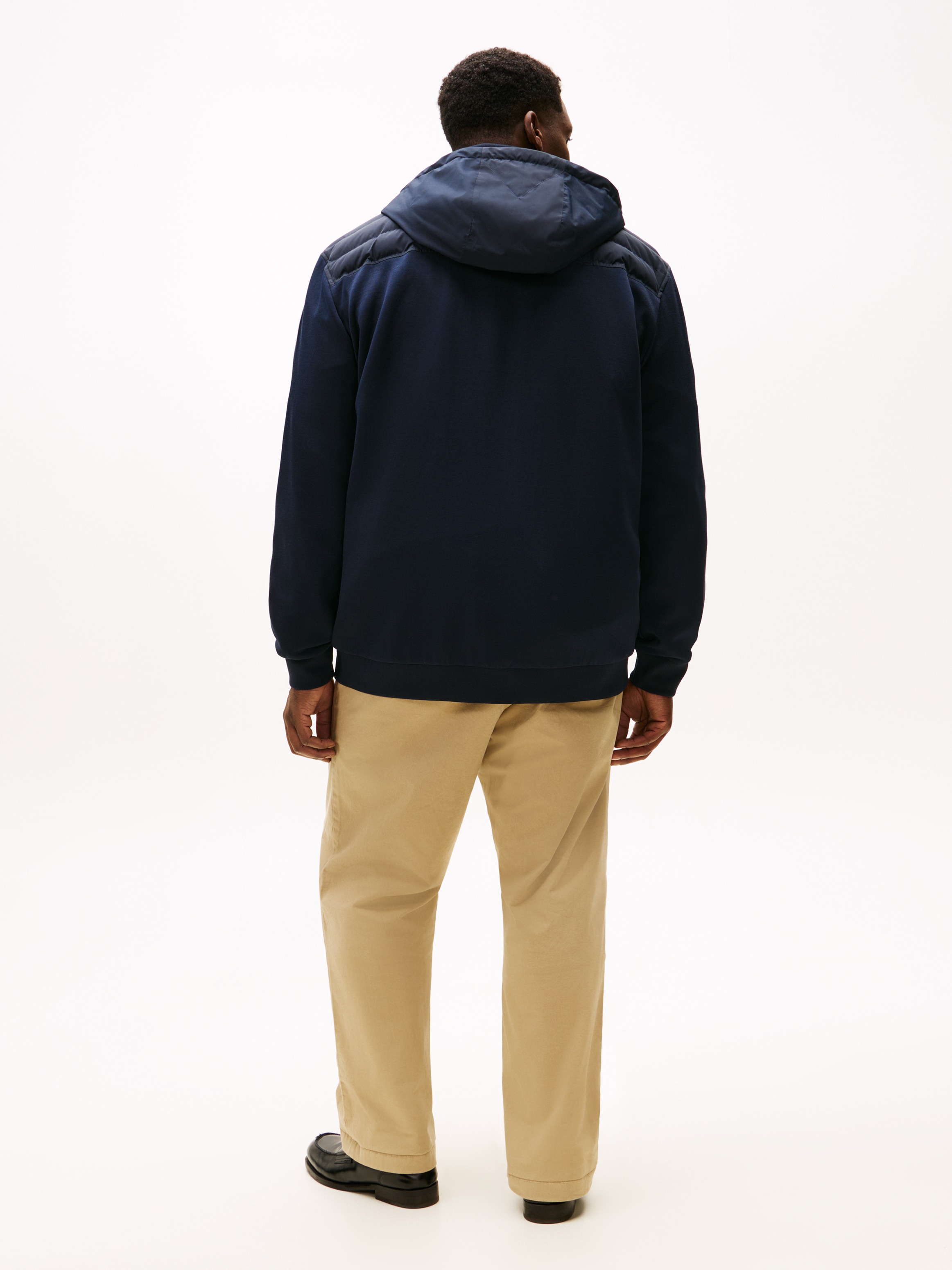 Tommy Hilfiger Big & Tall Kapuzensweatjacke »BT-MIX MEDIA ZIP THROUGH«, Große Größen, mit gesteppten Einsatz, Stehkragen