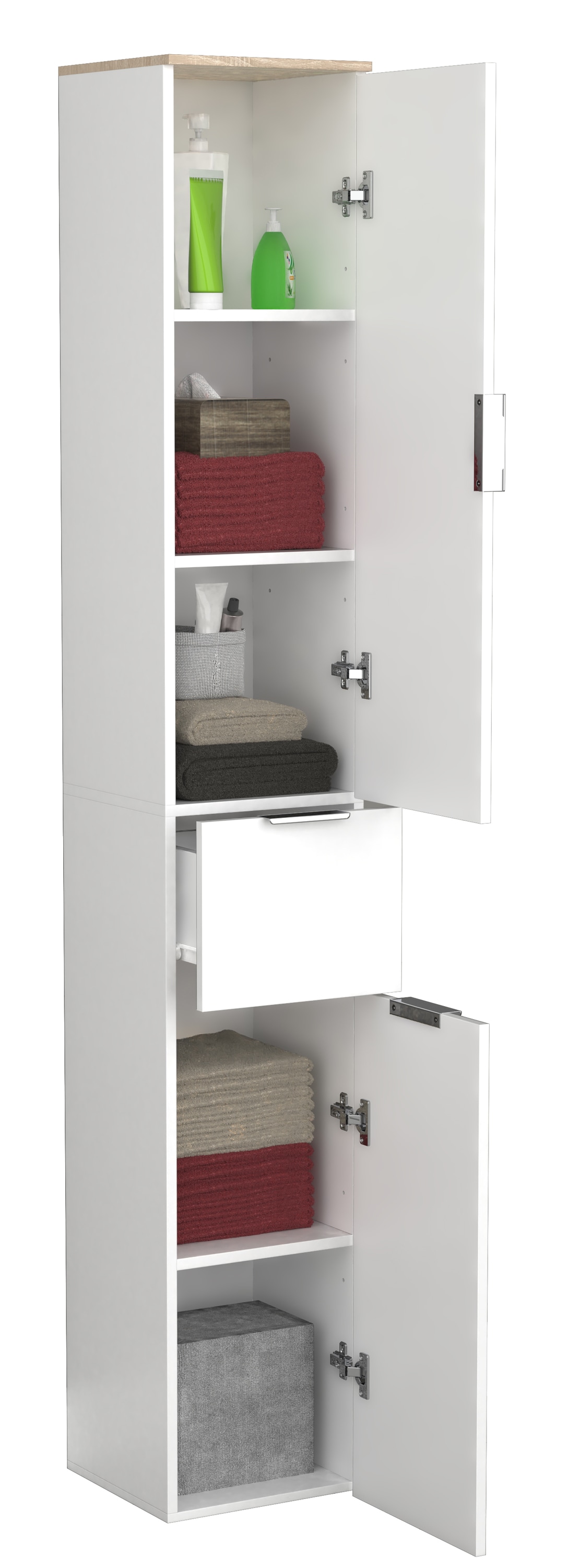 VCM Hochschrank "Holz Badmöbel Badschrank Hochschrank Donali" 1 Stk. tlg.