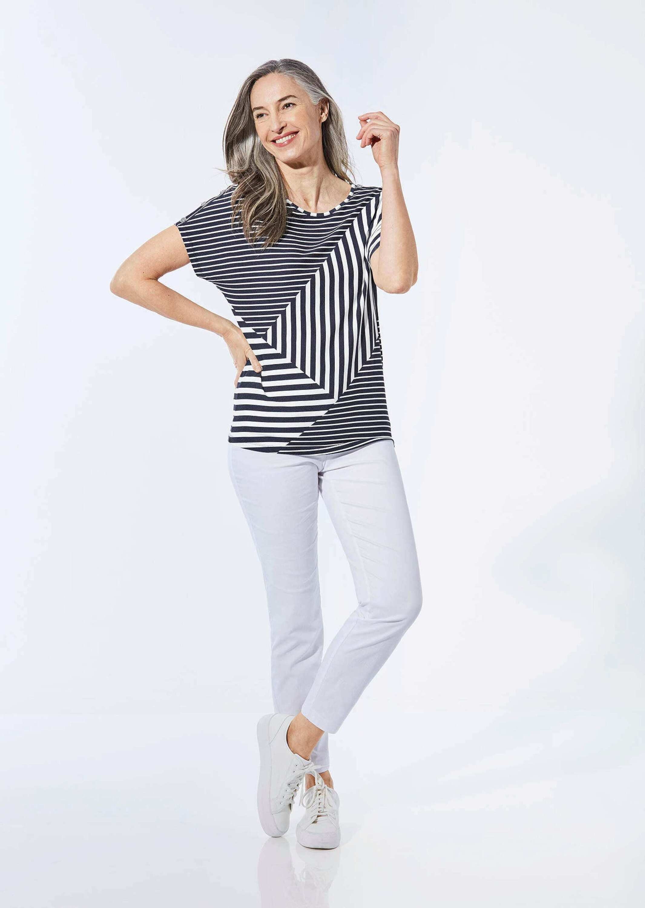 GOLDNER Kurzarmshirt »Kurzgröße Shirt mit U-Boot-Ausschnitt«