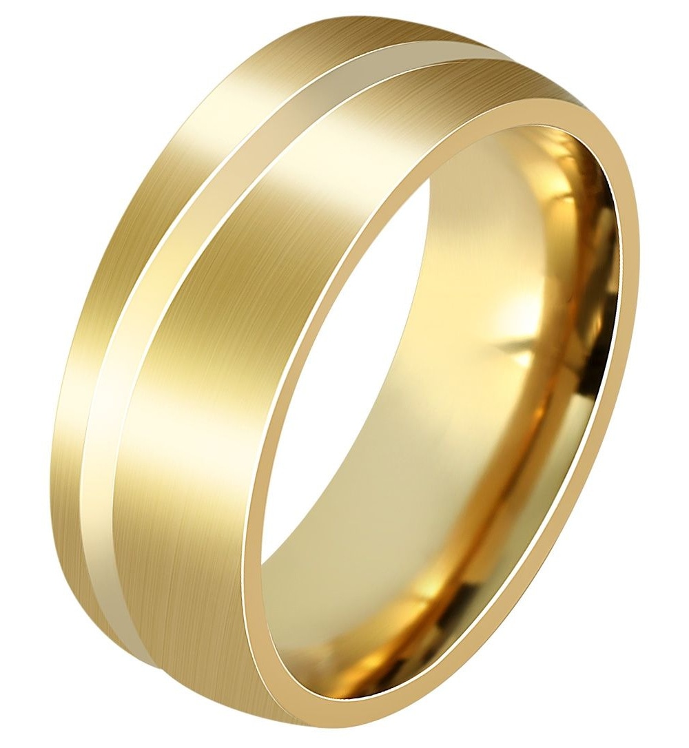 Adelia's Men's Stainless Steel Ring Gold Size 58