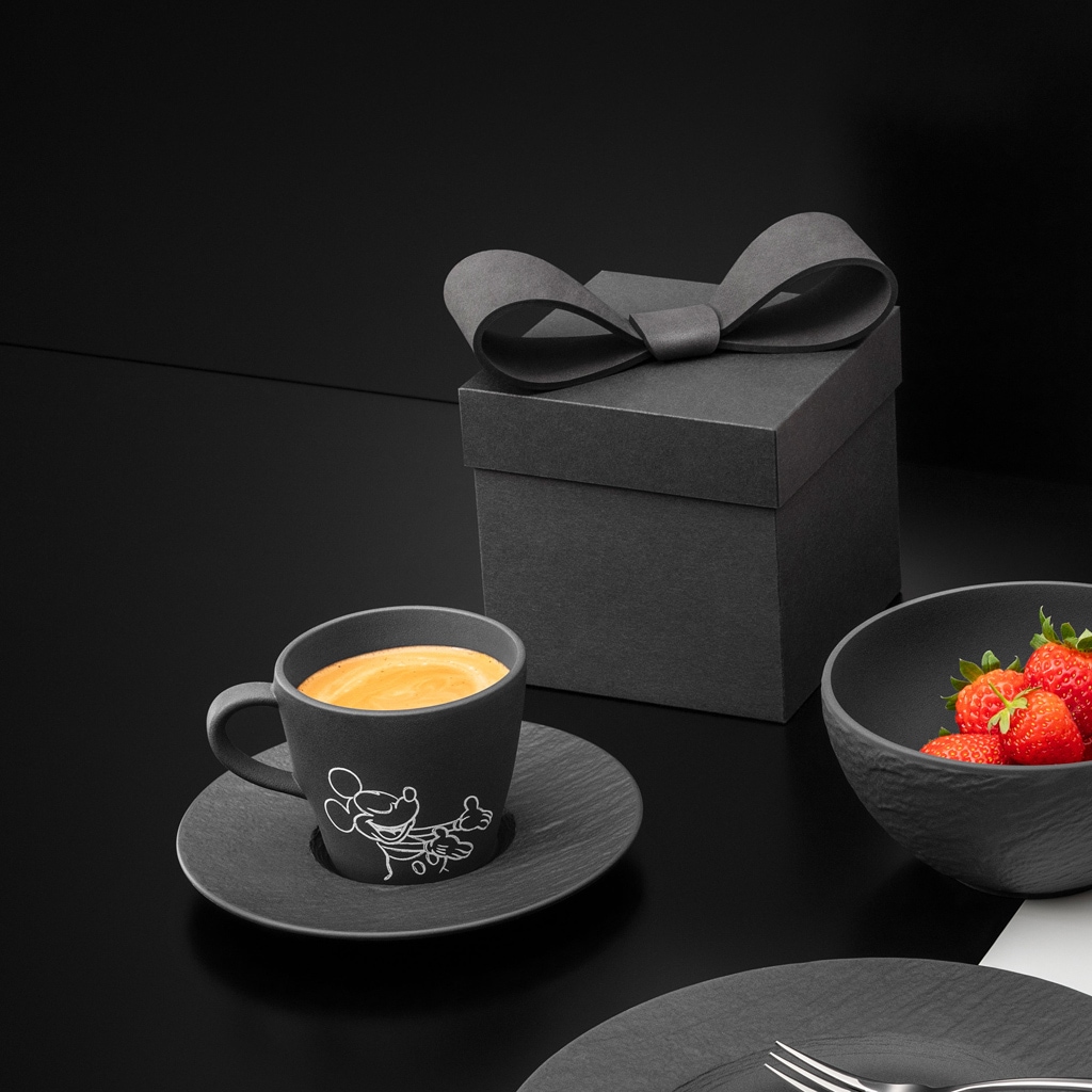 Villeroy & Boch Tasse »Kaffeetassen Manufacture Rock - Mickey Mouse 160 ml 6er Set schwarz« Spülmaschinenfest, Mikrowellensicher
