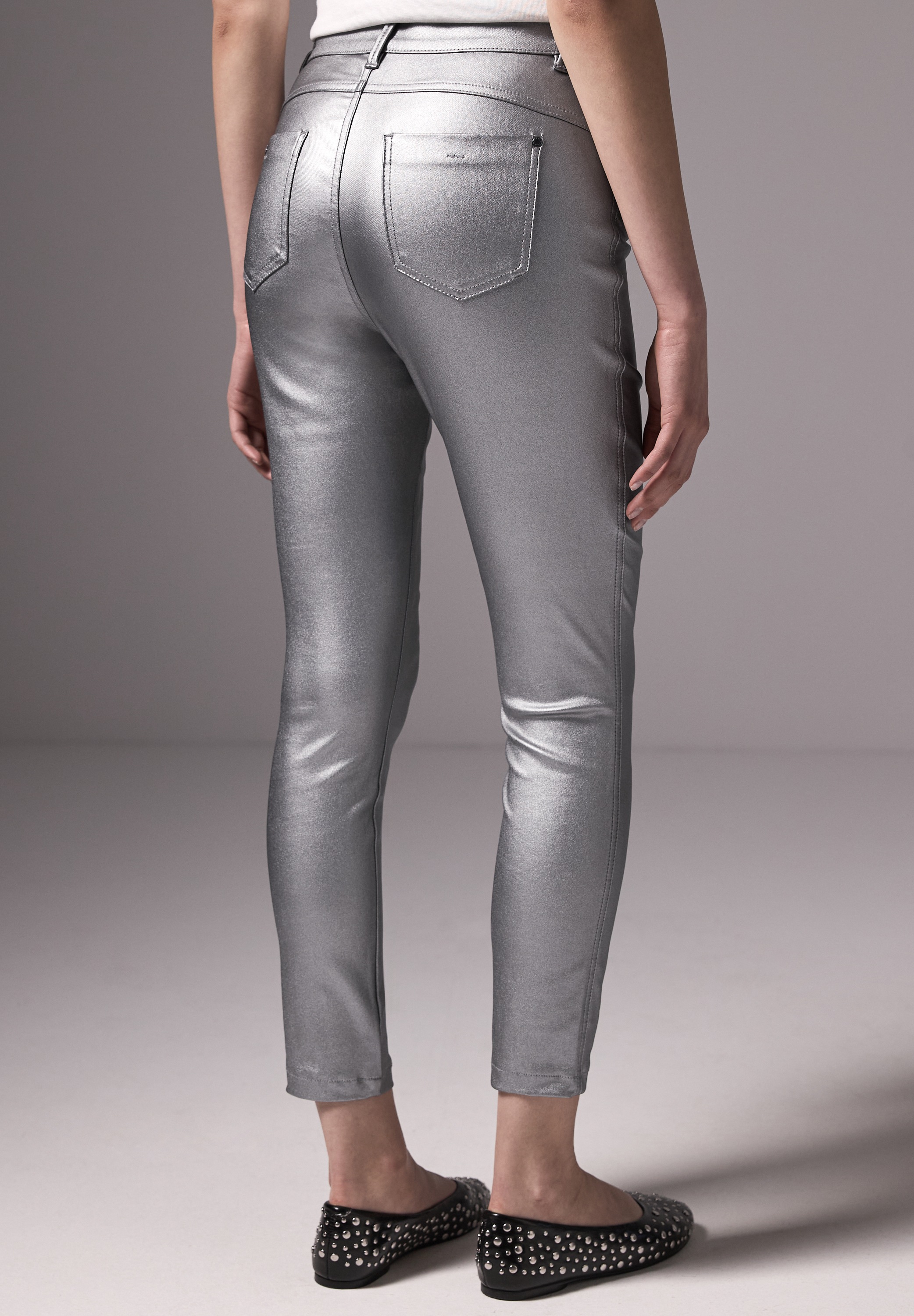 STREET ONE STUDIO Röhrenhose, mit Glitzer-Effekt