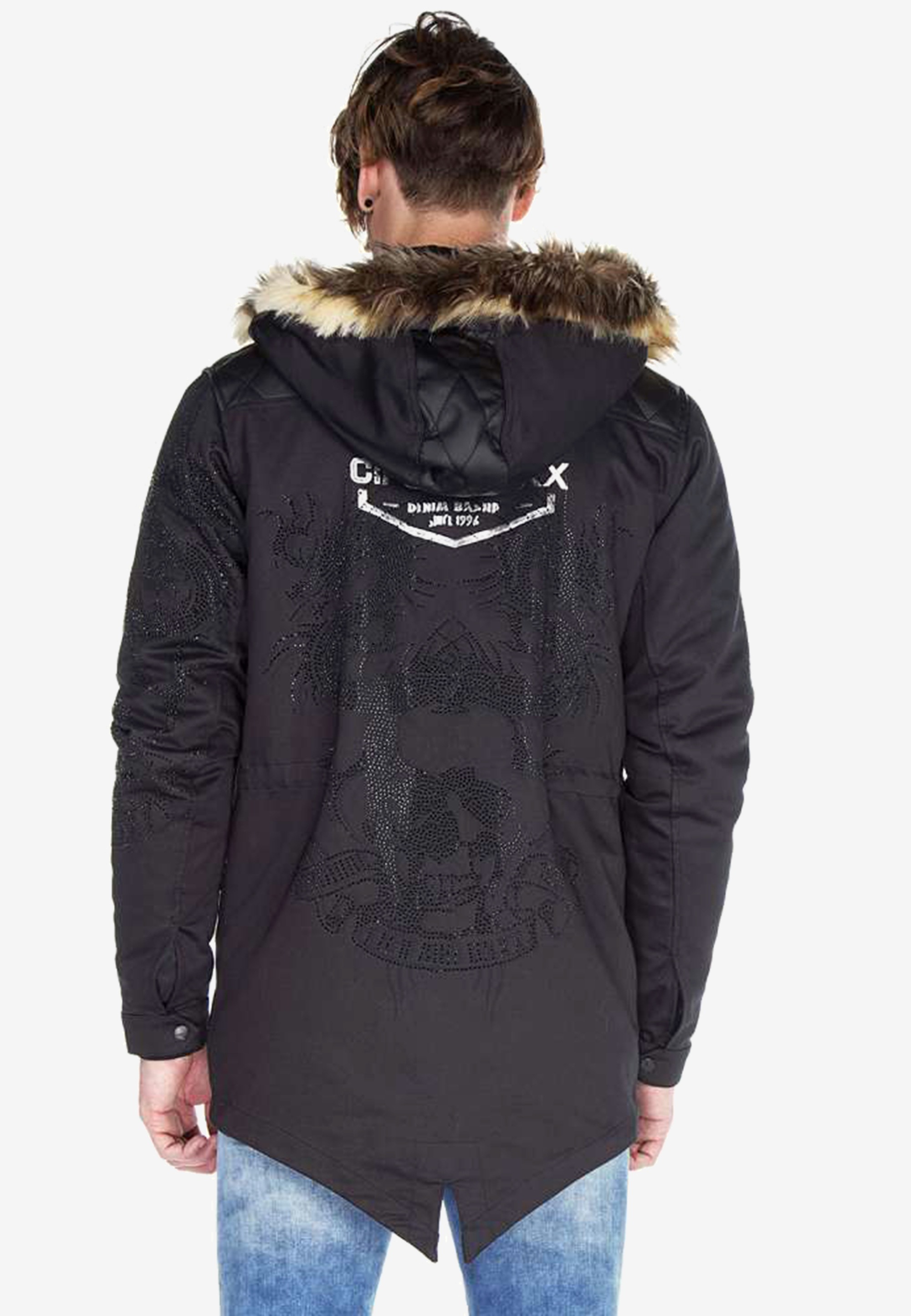 Cipo & Baxx Winterjacke, mit Kapuze und Stickereien
