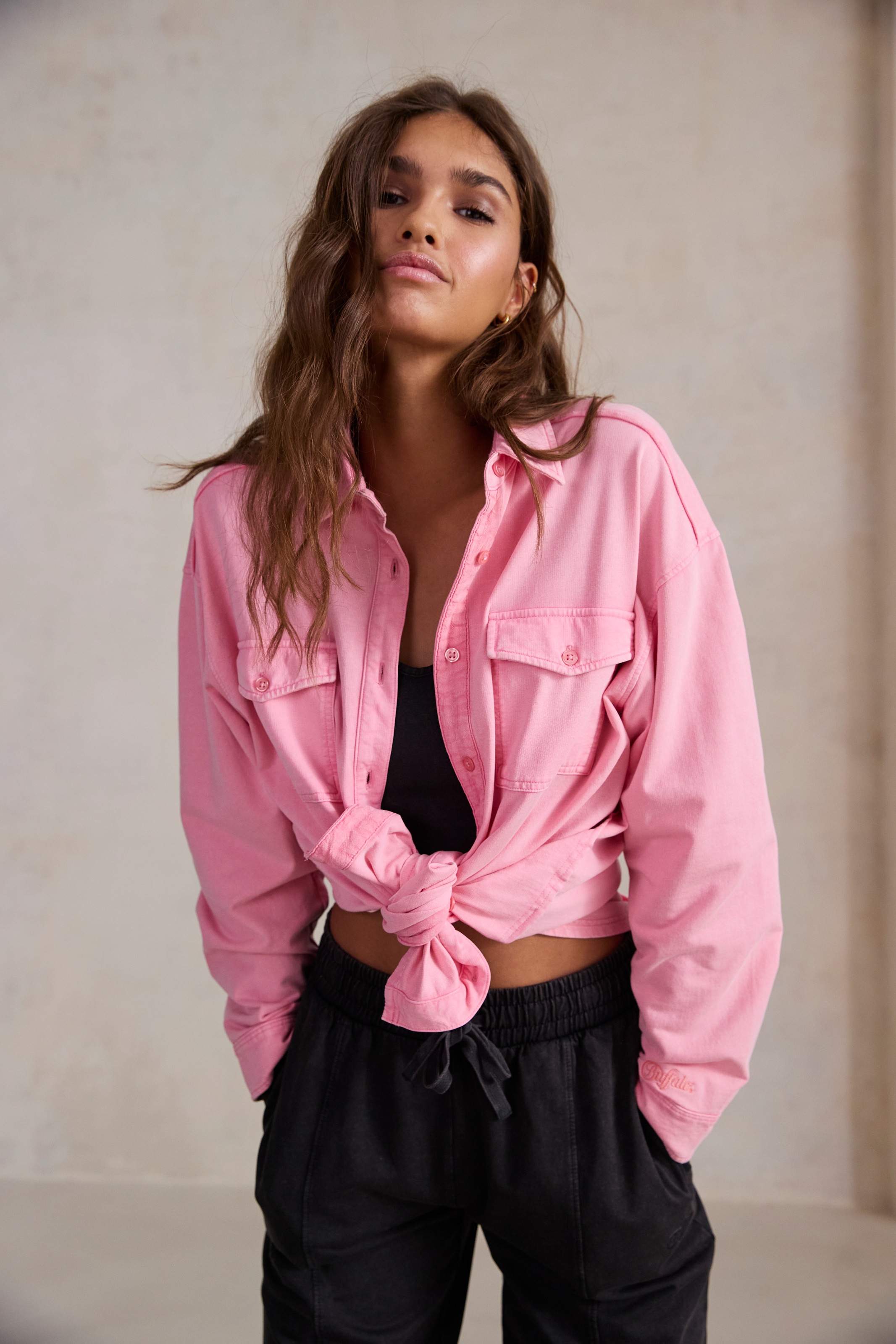 Thumbnail - Buffalo Blusenshirt Loungeshirt im Used-Look, Loungewear