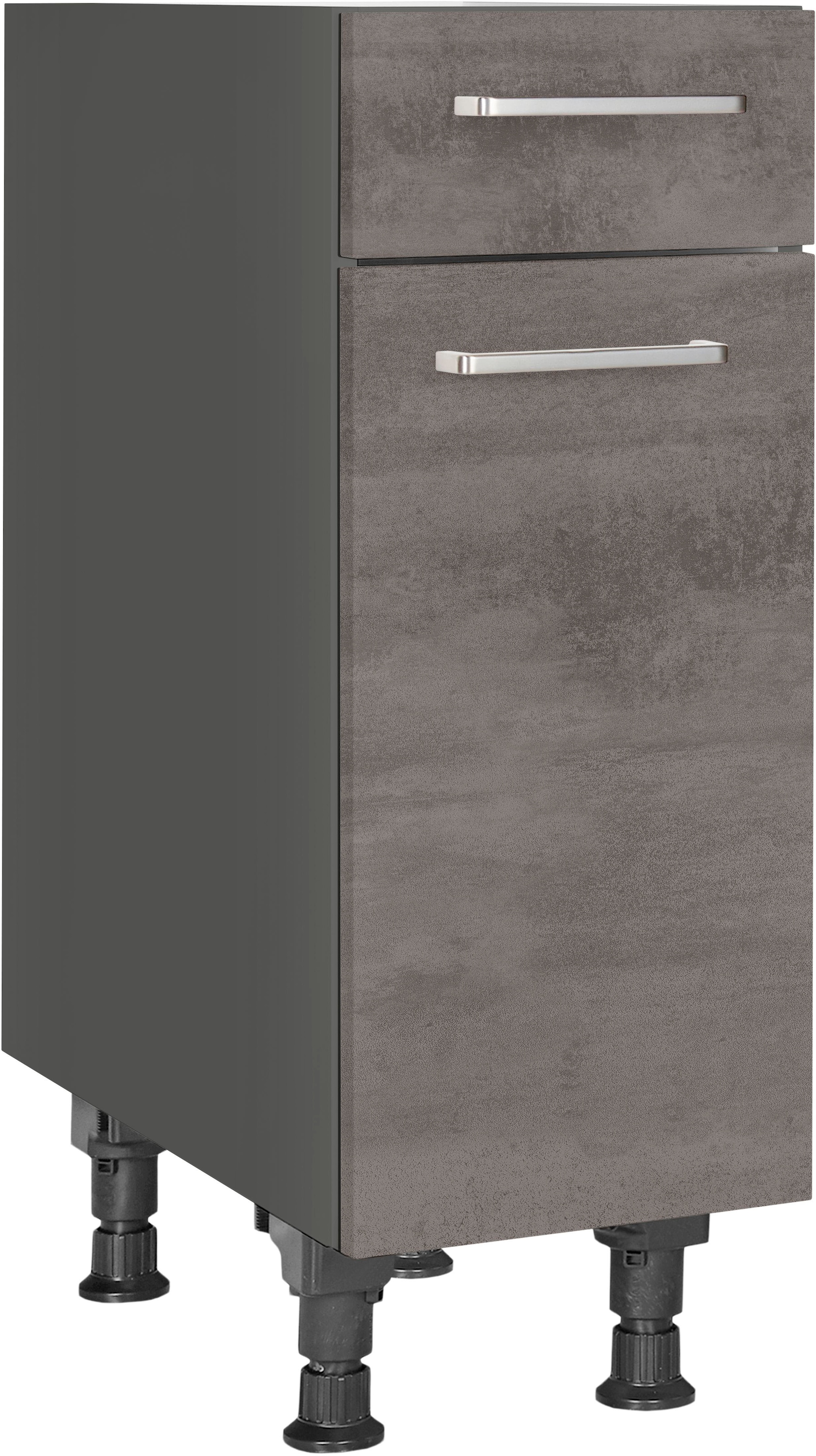 nobilia® Unterschrank »"Riva", Ausrichtung wählbar, vormontiert, in den Breiten 30, 45 und«, 60 cm Breite, mit höhenverstellbaren Sockelfüßen, vormontiert