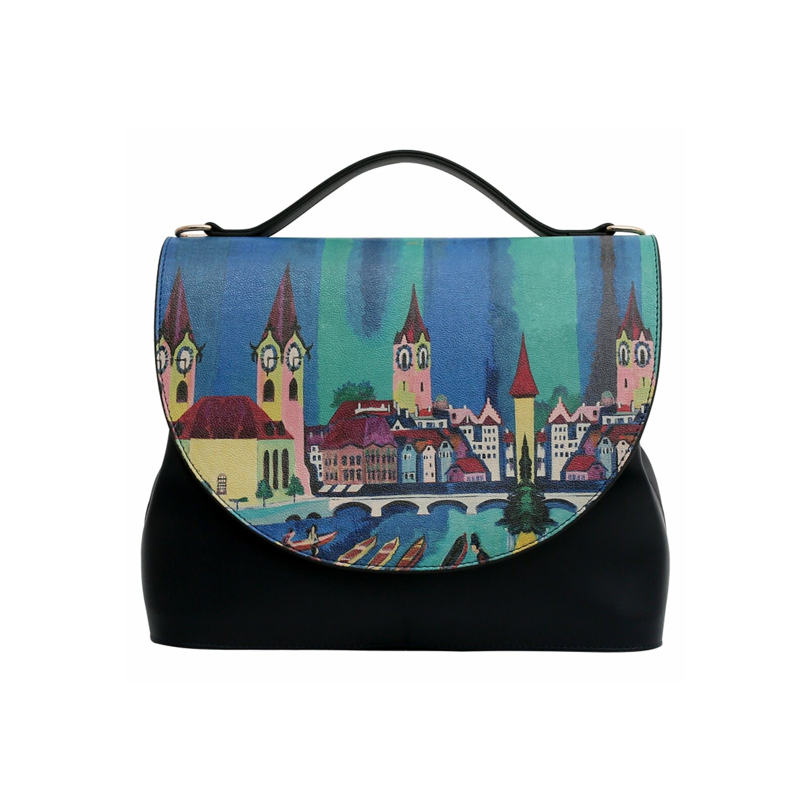 DOGO Henkeltasche "Handy Bag Prague Nights Damen Handtaschen (Fashion) / Ne günstig online kaufen