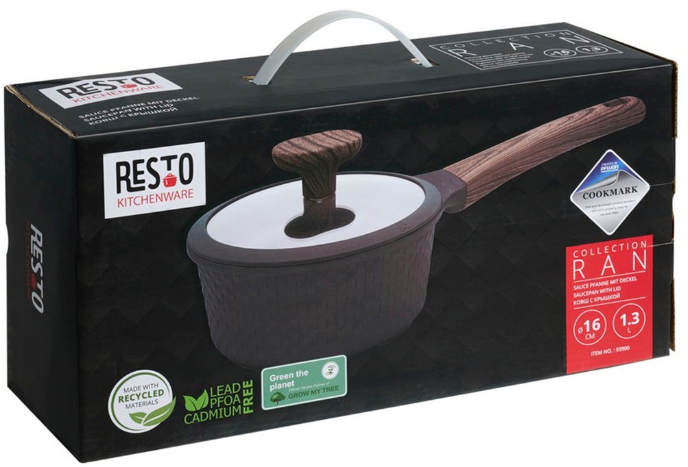 RESTO Kitchenware Kasserolle »Ran, Kochtopf antihaftbeschichtet und spülmaschinenfest«, Aluminiumguss, (2 tlg.), Geeignet für alle Herdarten, auch Induktion, im Geschenkkarton