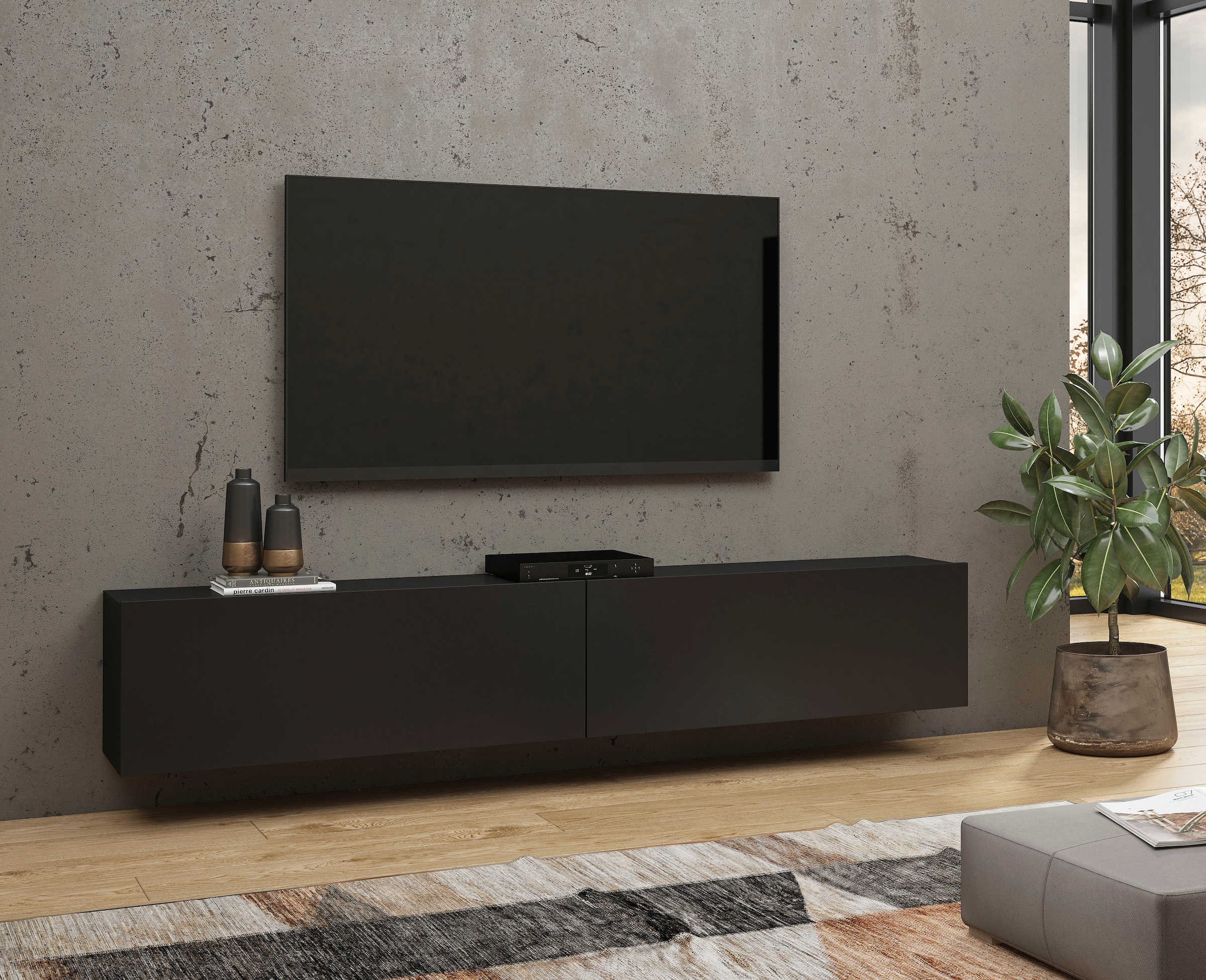 INOSIGN Lowboard »Ava, Breite 180 cm, hängend und stehend montierbar«, moderne grifflose TV-Kommode, TV-Schrank, TV-Board