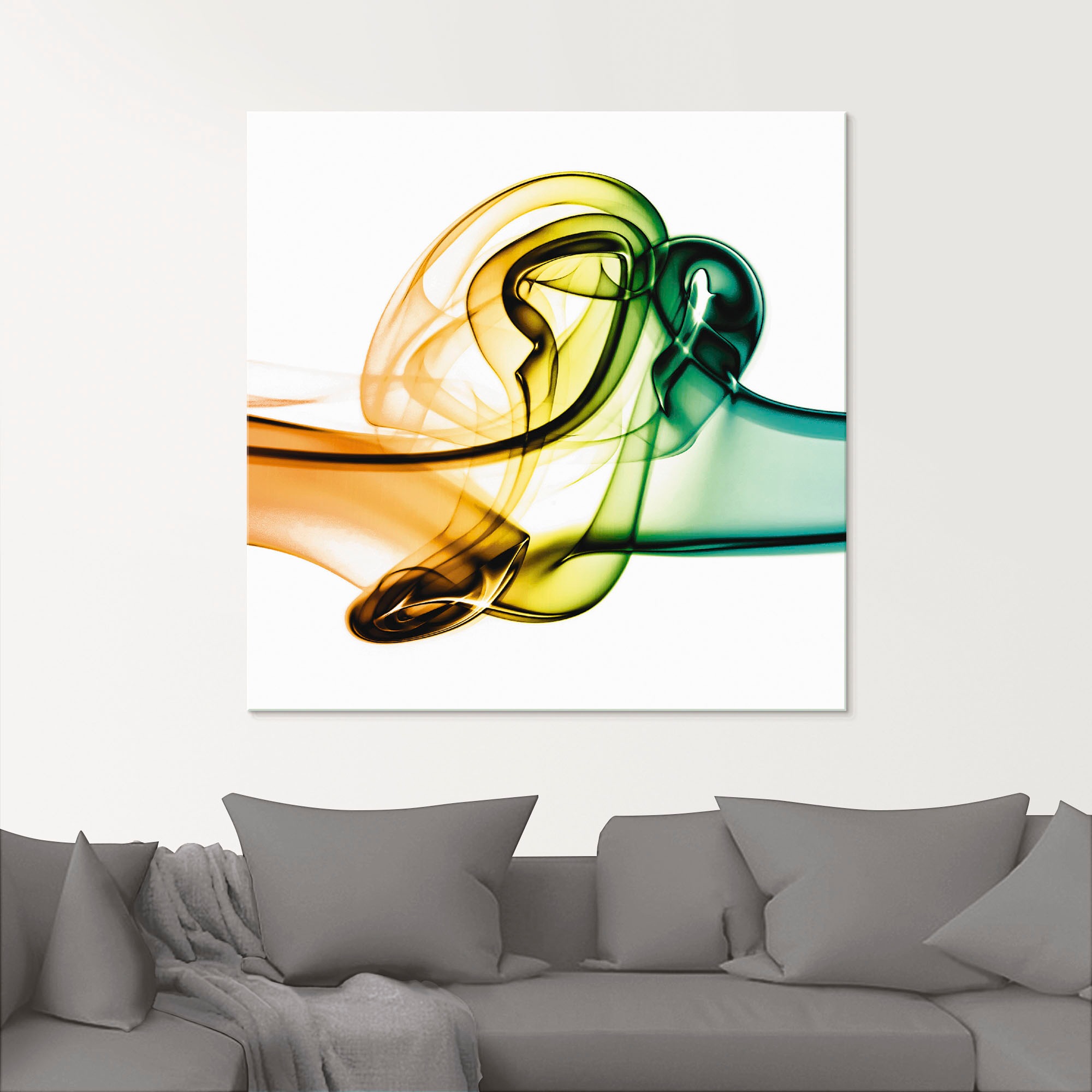 Artland Glasbild "Aufeinanderprallen von blau und grün" Gegenstandslos 1 St günstig online kaufen