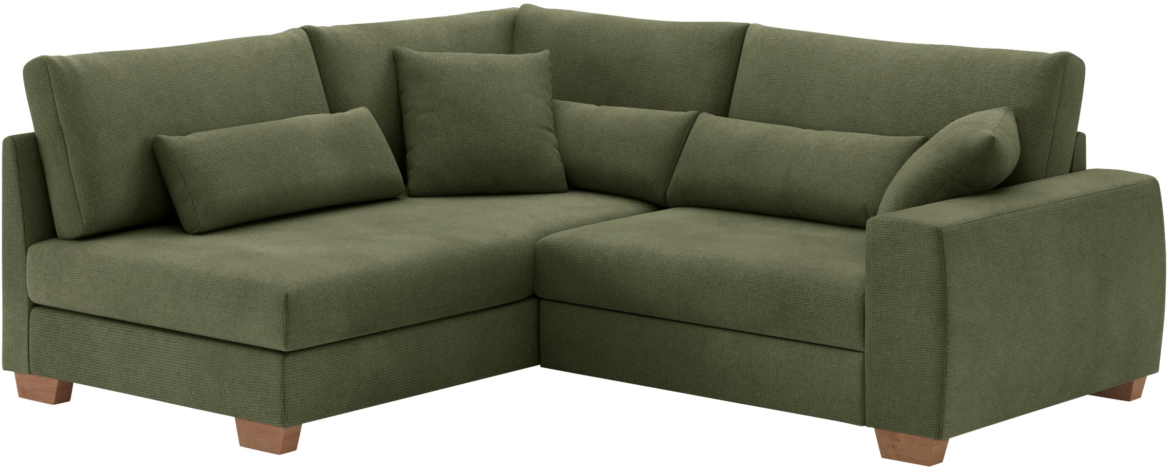 Mr. Couch Ecksofa »Hilla L-Form, bis 140 kg belastbar«, mit Taschenfederkern, wahlweise mit Bettfunktion