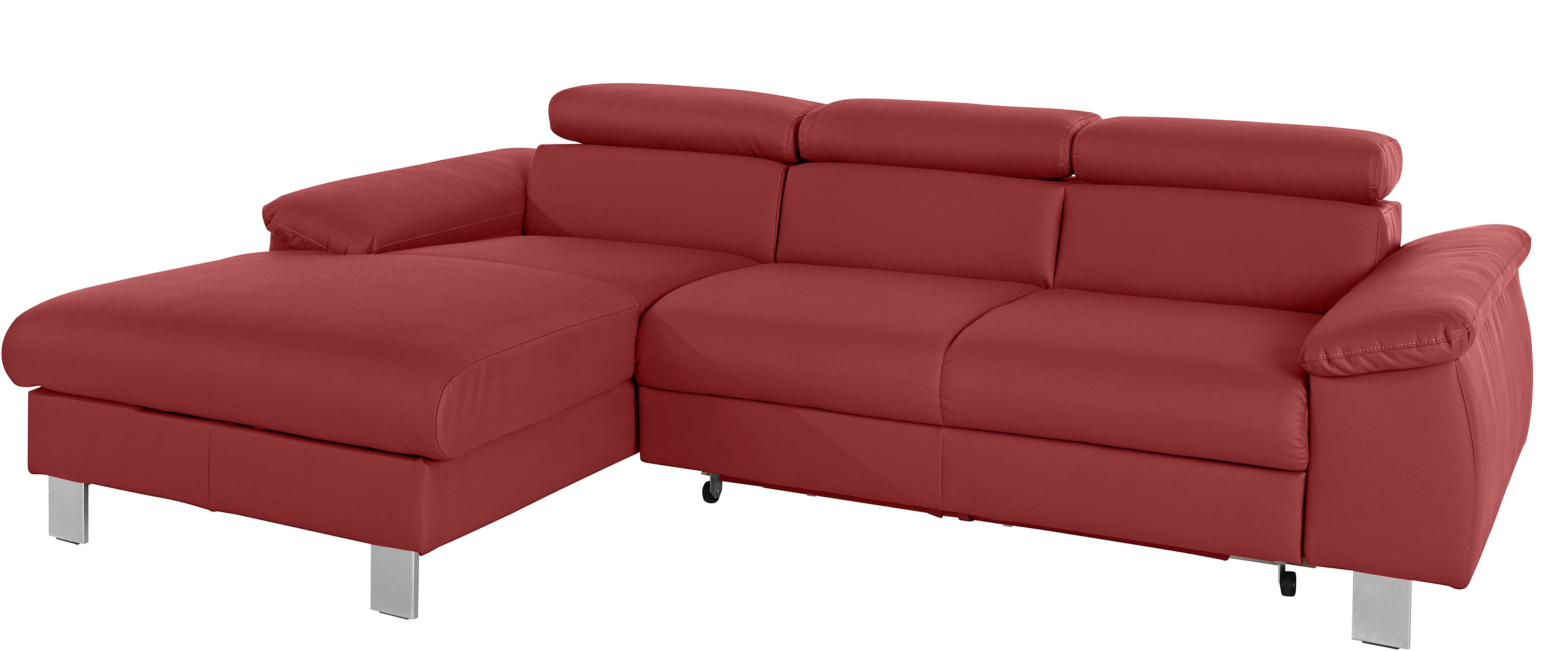 COTTA Ecksofa "Komaris L-Form,B:244cm, inkl. Kopfteilverstellung, Wellenunterfederung" optional mit Schlaffunktion und Bettkasten, plus opt. LED Beleuchtung