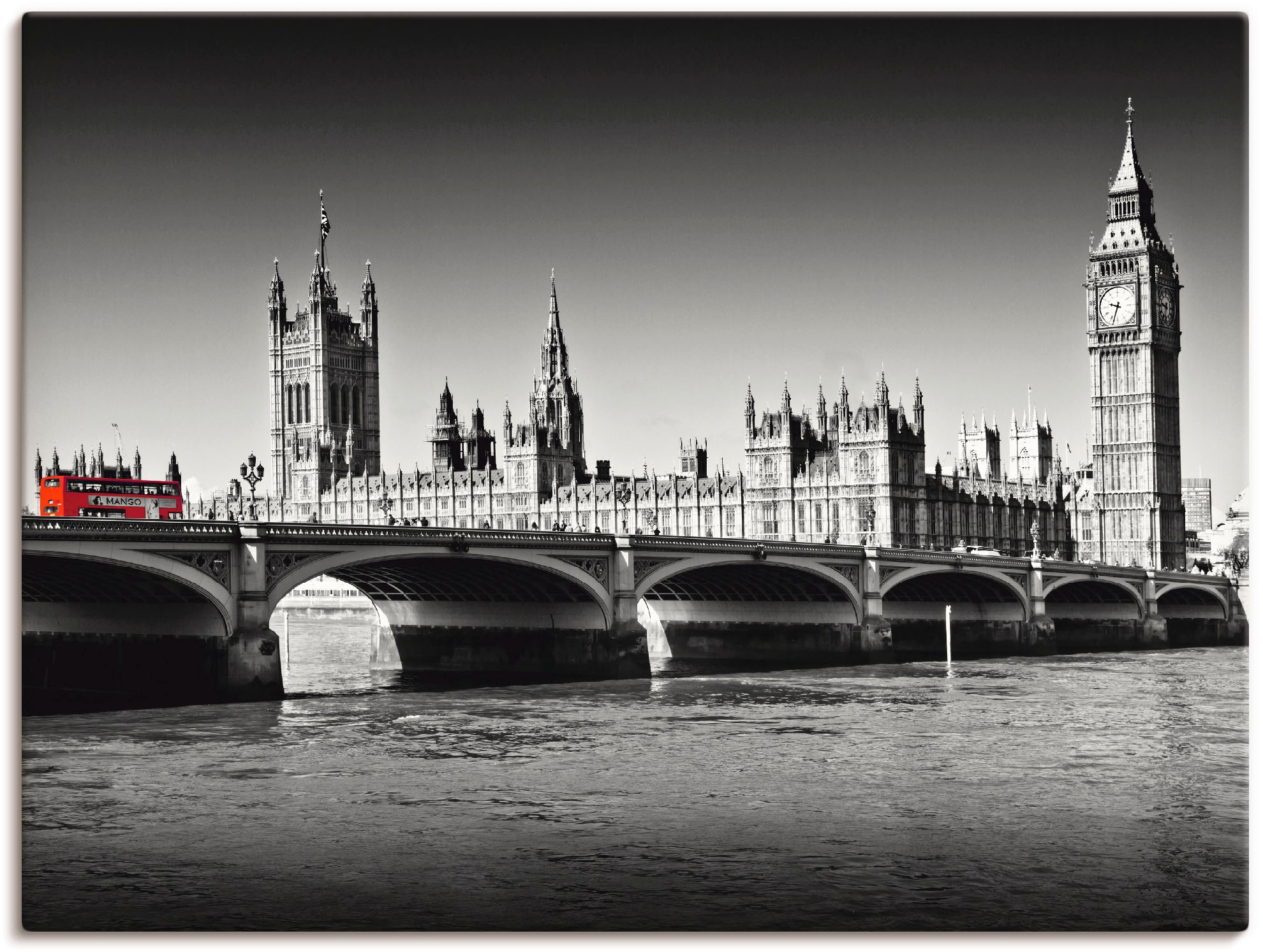 Artland Leinwandbild »Houses of Parliament & Themse«, Großbritannien, (1 St.), auf Keilrahmen gespannt