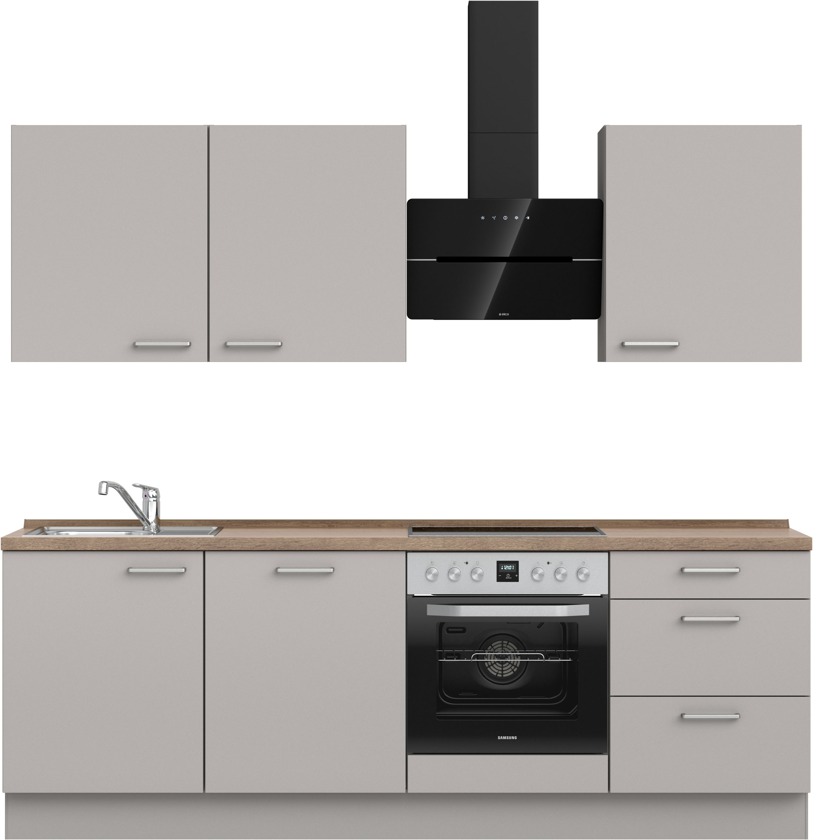 nobilia Küchenzeile ""Touch II", NEU: individuell anpassbar mit gratis Profi-Beratung" vormontiert, Breite 240 cm, Ausrichtung wählbar, wahlw. mit E-Geräten