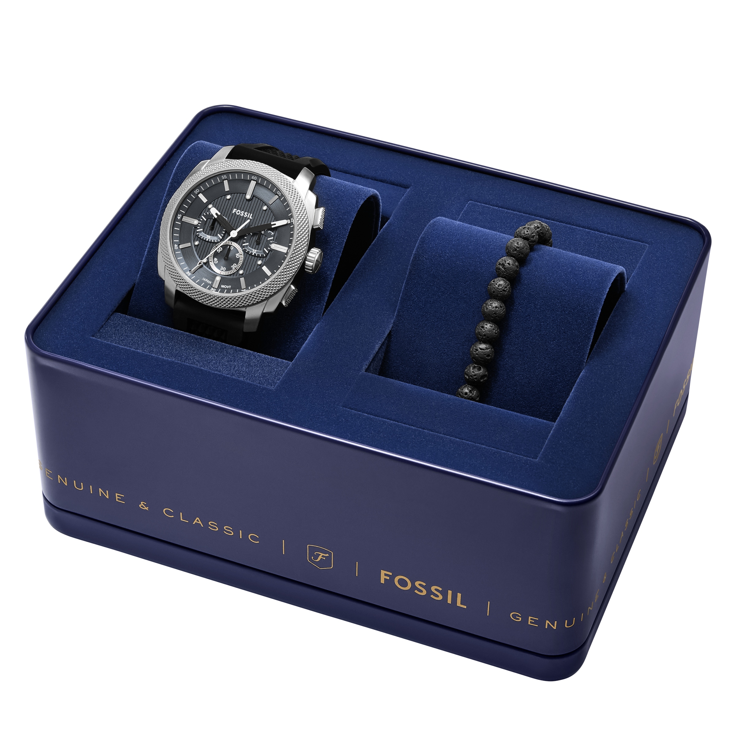 Fossil Chronograph »Machine« Quarzuhr, Armbanduhr, Herrenuhr, Silikonarmband