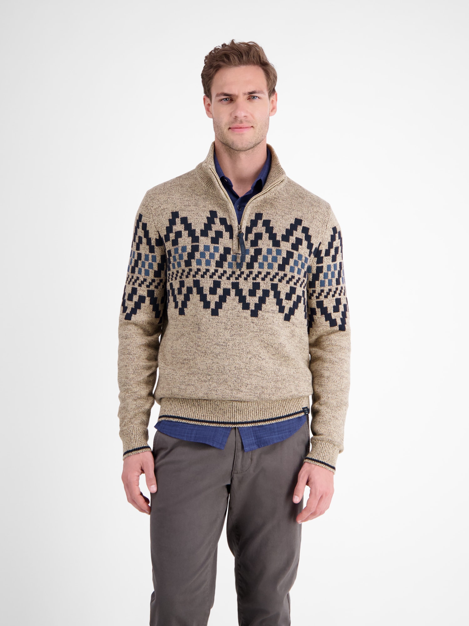 LERROS Norwegerpullover "LERROS Herren-Troyer mit Norwegermuster" günstig online kaufen