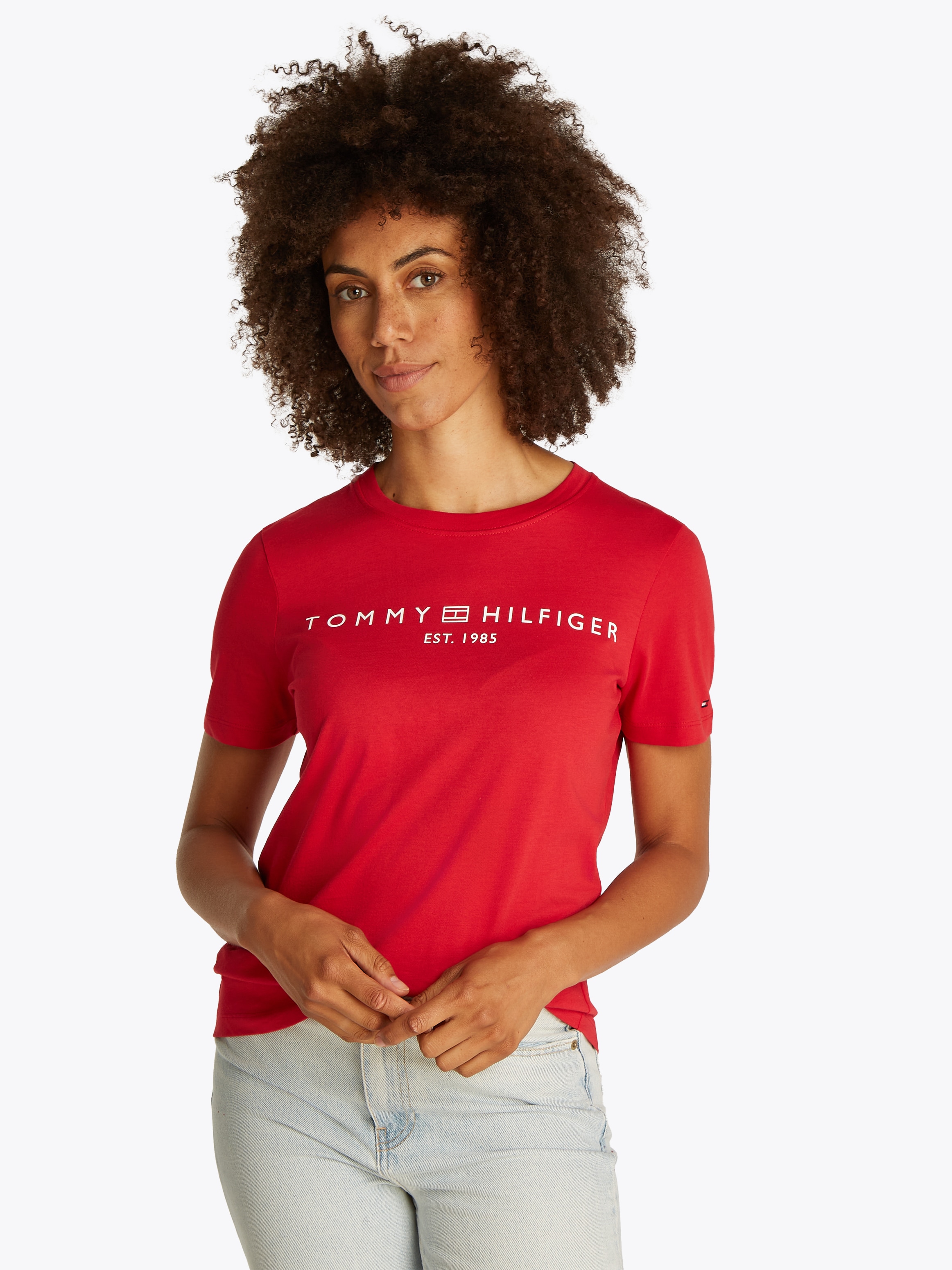 Tommy Hilfiger T-Shirt "REG CORP LOGO C-NK SS", mit Logoschriftzug günstig online kaufen