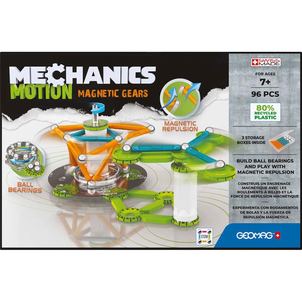 Geomag™ Magnetspielbausteine »GEOMAG™ Mechanics Motion, Recycled Magnetic Gears«, (96 St.)