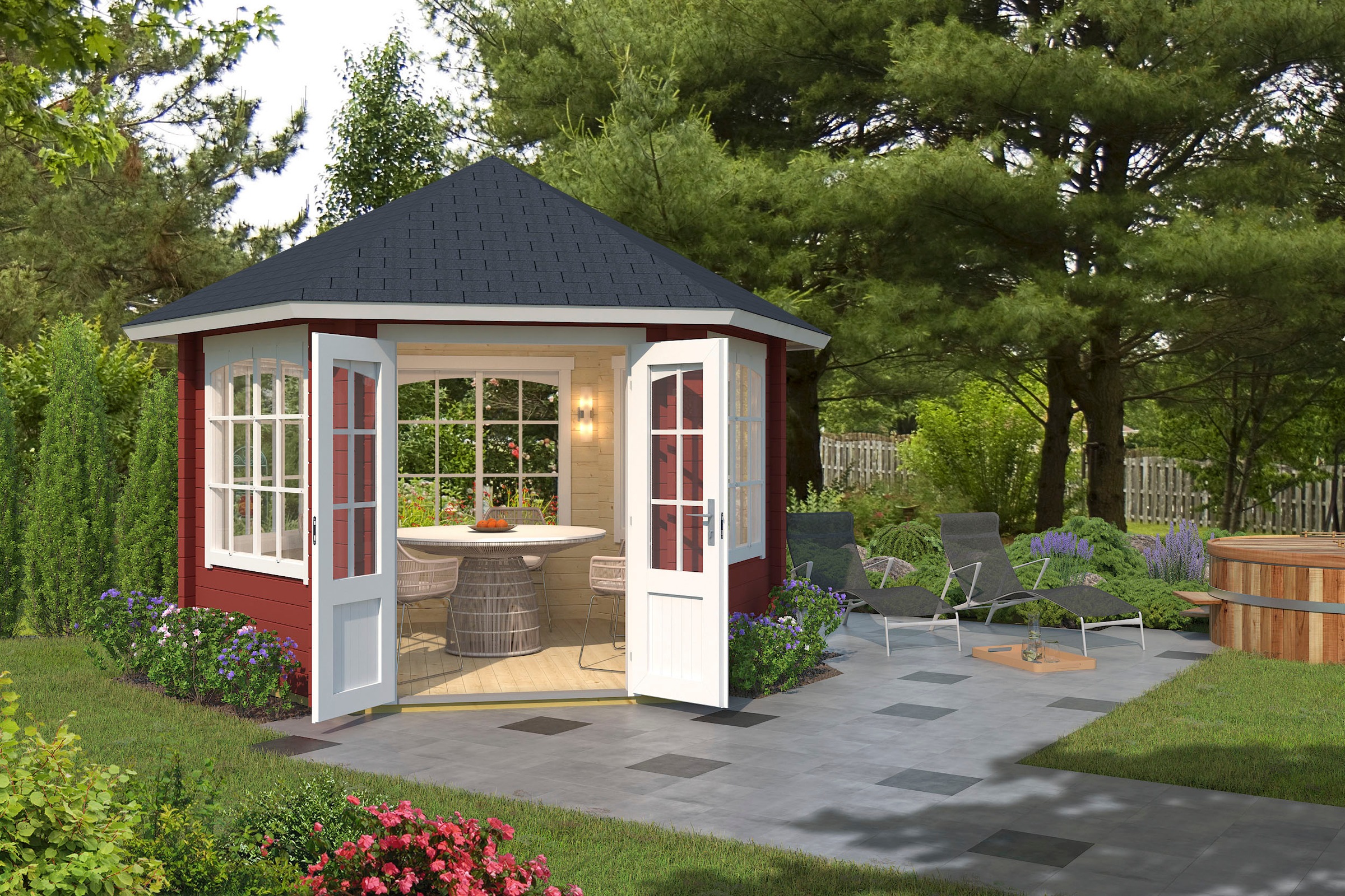 LASITA MAJA Pavillon "Ilmenau" BxT: 420x363,7 cm, Fichtenholz günstig online kaufen