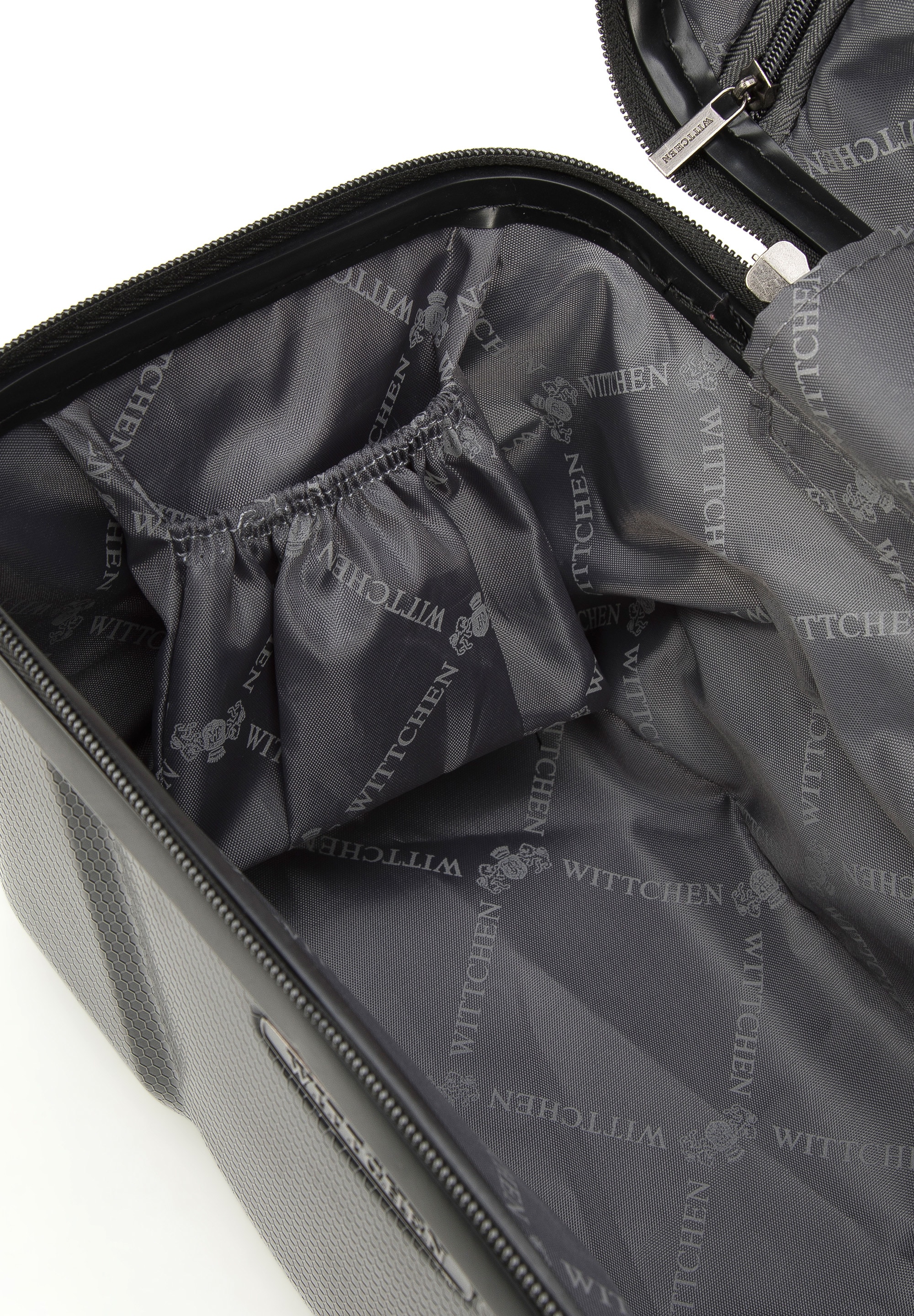 WITTCHEN Handgepäckkoffer »EXPLORER LINE«, (nein), Black Geometric Polycarbonate Travel Cosmetic Case / WITTCHEN