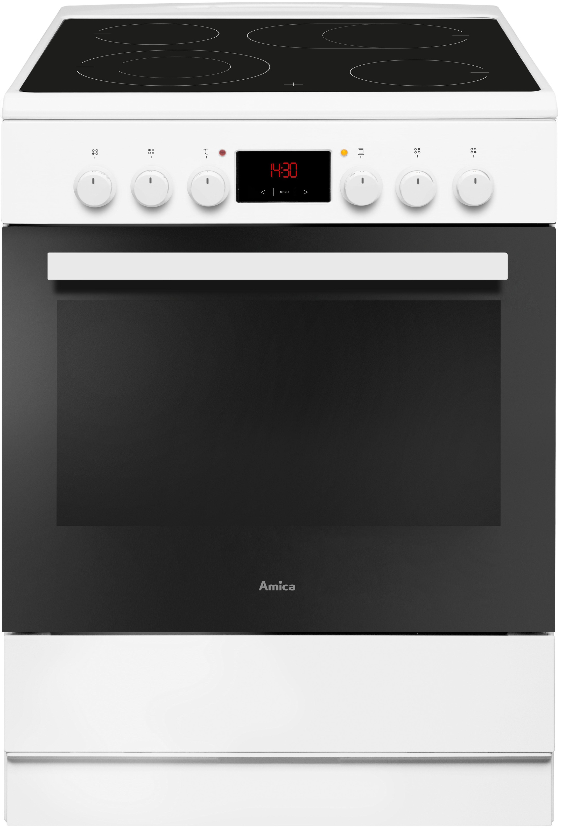 AMICA Elektro-Standherd "SHC 913 001", weiß, Herdsets, RapidWarmUp-Funktion
