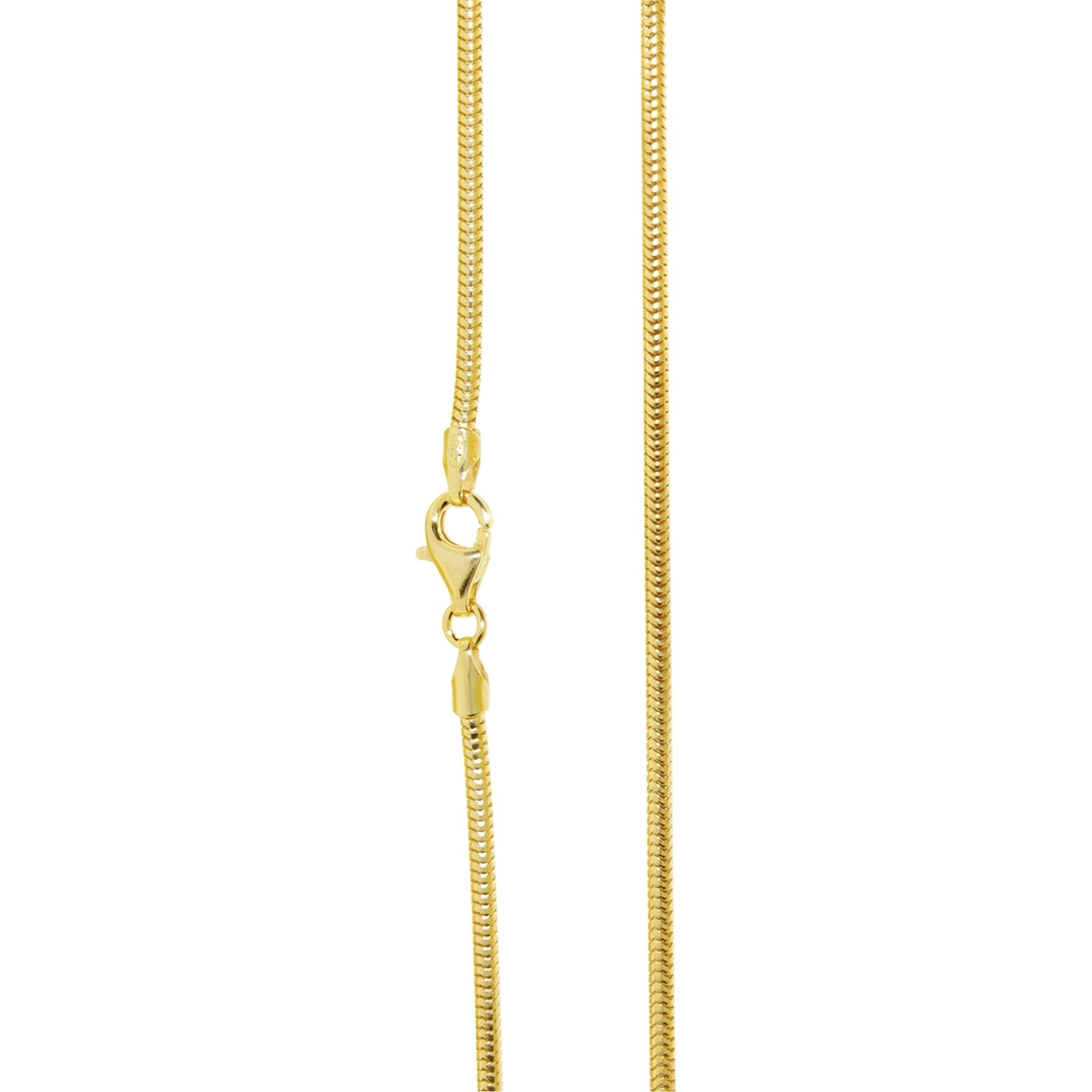 Silberkette OSTSEE-SCHMUCK "- Schlange 2,0 mm - Silber 925/000, vergoldet -" Gr. 70, gold (goldfarben, gelb), Halsketten, Damen, 70, Silber 925 (Sterlingsilber), Silberkette 4