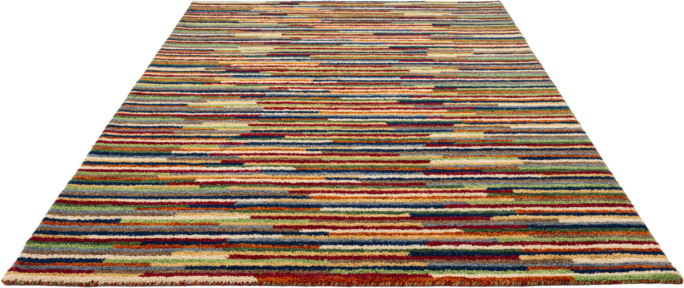 Thumbnail - THEKO Wollteppich "Gabbeh Multi, Handgefertigt, Teppich, meliert, reine Wolle," rechteckig 15 mm Höhe Wohnzimmer, Schlaf...