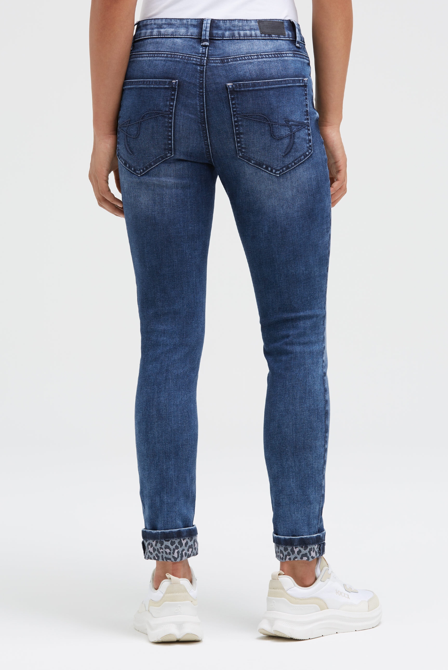 SOCCX Slim-fit-Jeans, mit Turn-Up Saum