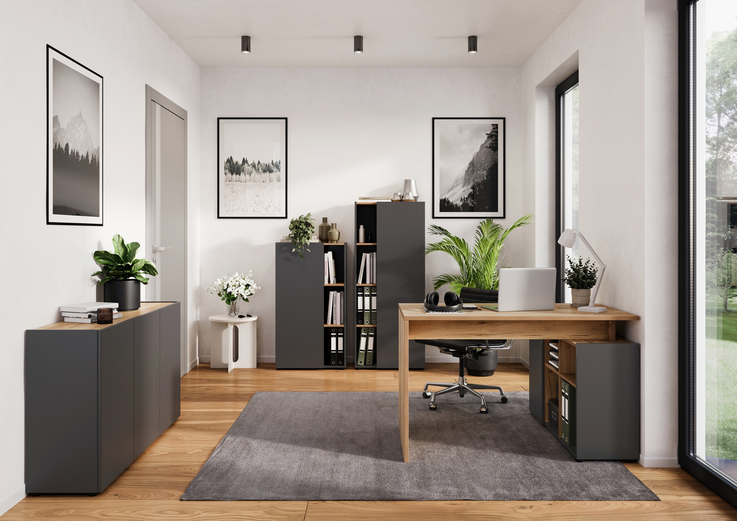 GERMANIA Eckschreibtisch "Adrano" 1 Stk. tlg. mit integriertem Sideboard günstig online kaufen