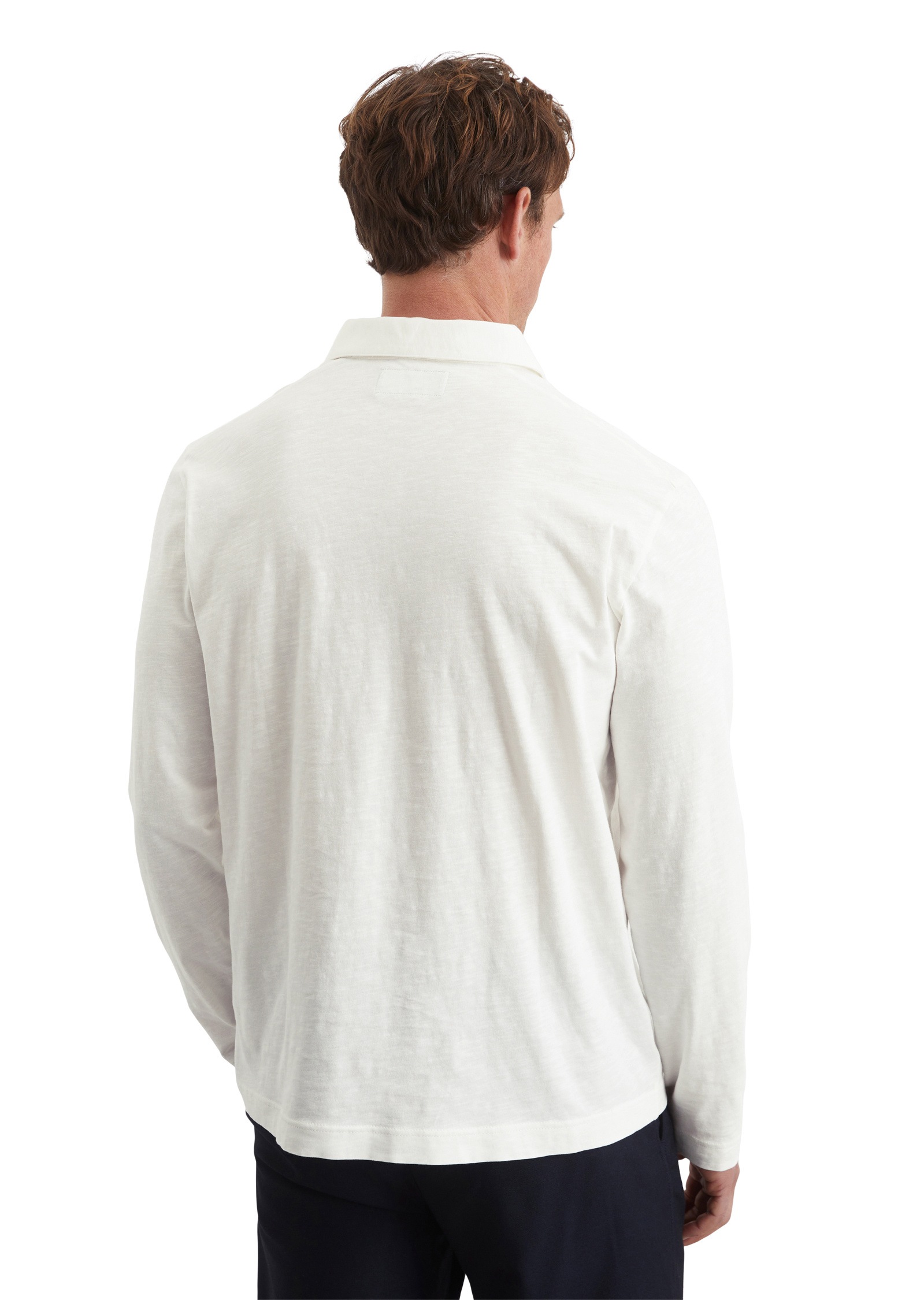 Marc O'Polo Langarm-Poloshirt »in softem Slub-Jersey«