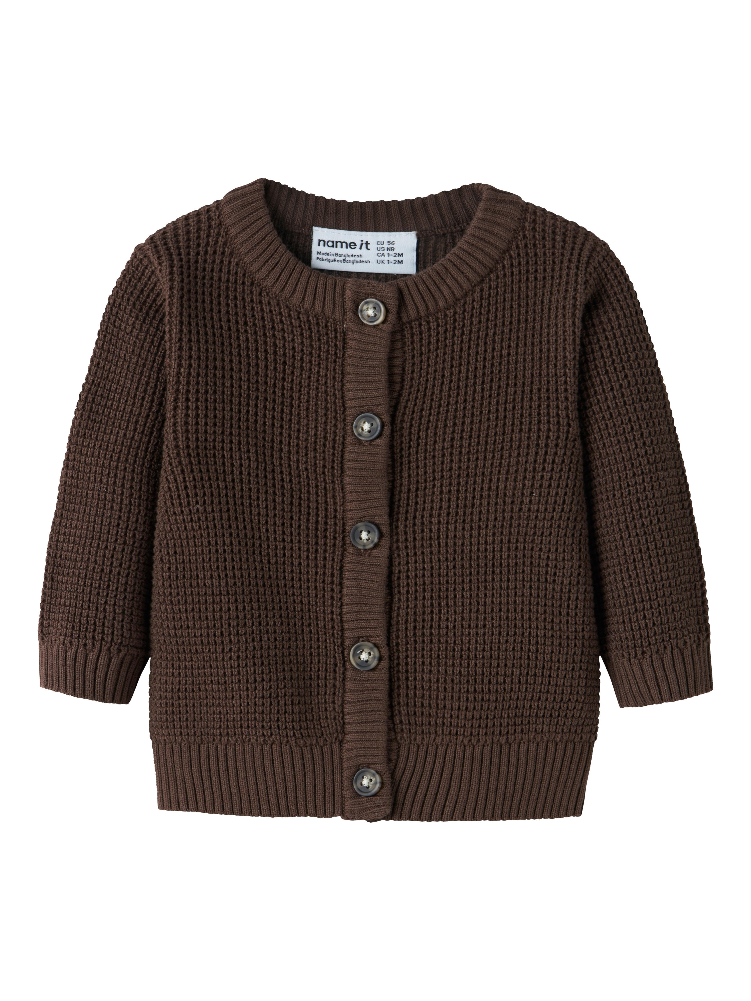 Name It Strickjacke "NBNBUBBA LS KNIT CARD NOOS" in dezent strukturierter Qualität